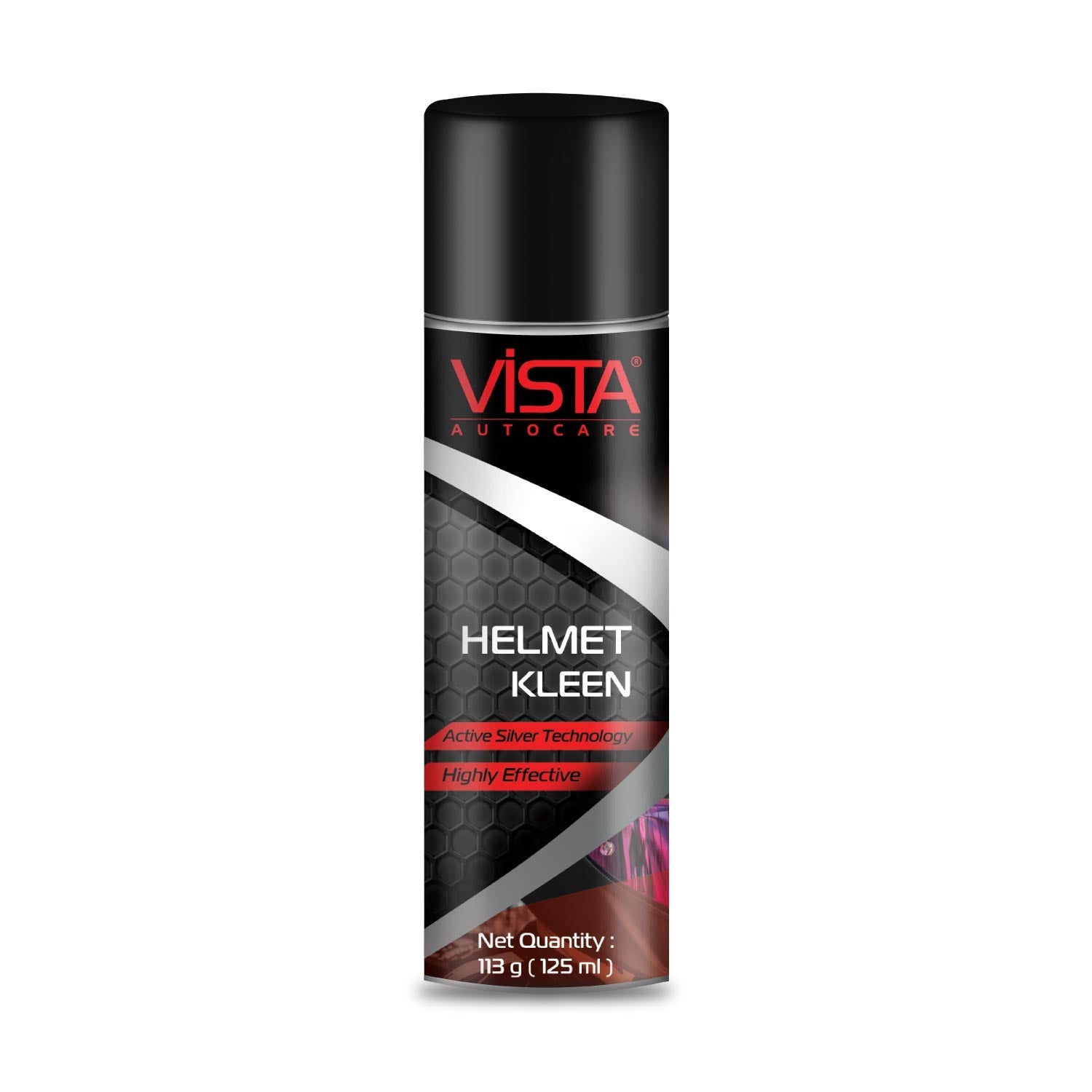 Ride safe in style with Vista Helmet Kleen, the super-easy way to keep your helmet clean and free from bad odour. Vista Helmet Kleen is a dual-purpose helmet interior cleaner for keeping helmet linings sparkling clean, odor-free and its skin-safe foam removes tough stains from exteriors too. it provides freshness and 99% protection from odour causing bacteria and is suitable for all types of helmet liners. The product helps in eliminating foul smell & cleanses, has an award-winning silver-based antibact