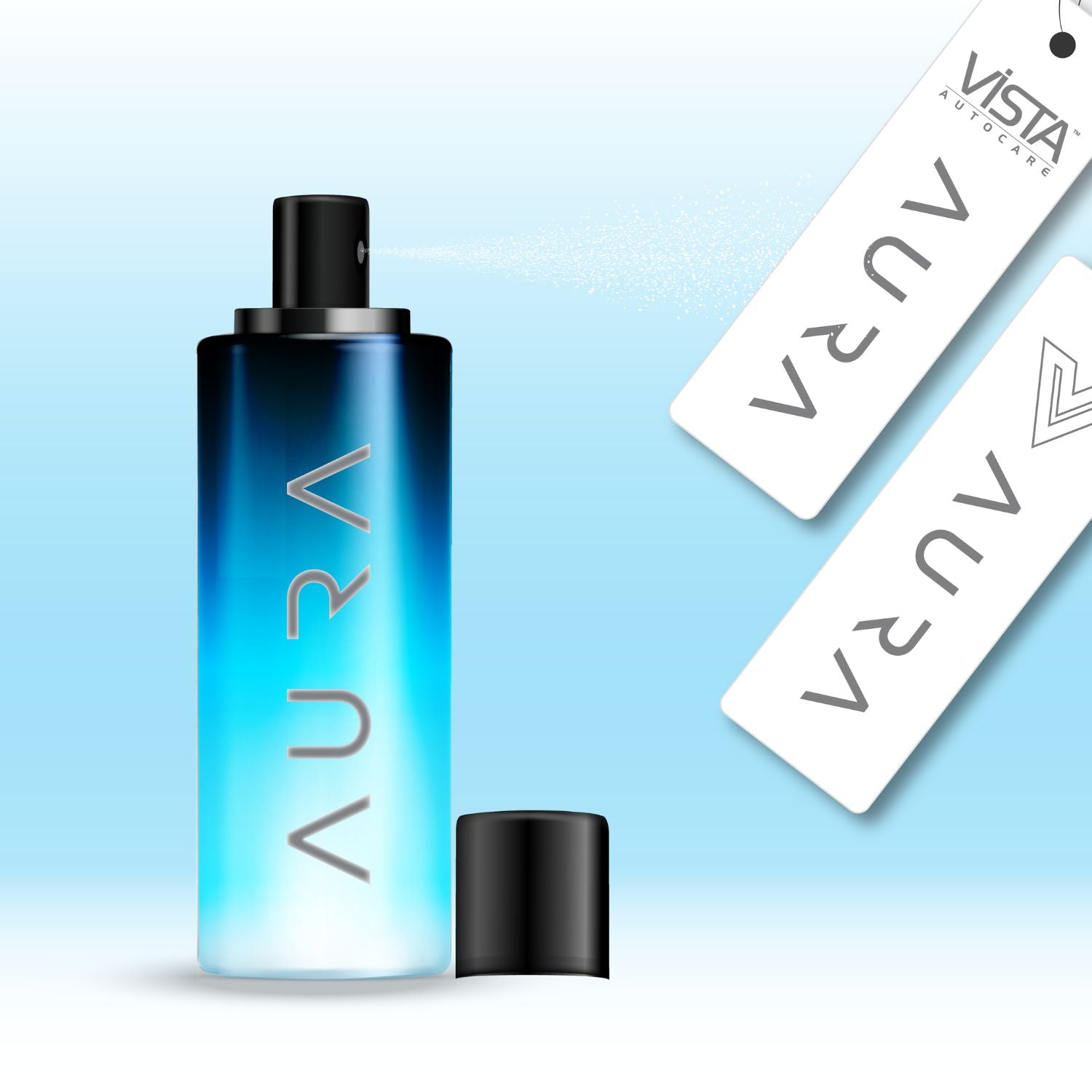 Aura Hanging Air Freshener - Lagoon 30 ml with 2 Hanging Boards | For Cars, Home,  Living Spaces, Office, Closets, Bathrooms | 400 + Sprays