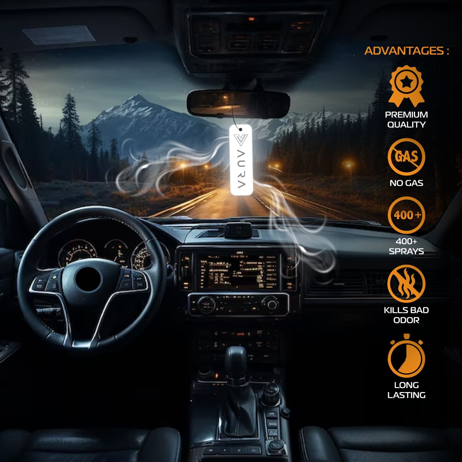 Aura Hanging Air Freshener - Arabian Aroma 30ml with 2 Hanging Boards | For Cars, Home,  Living Spaces, Office, Closets, Bathrooms | 400 + Sprays