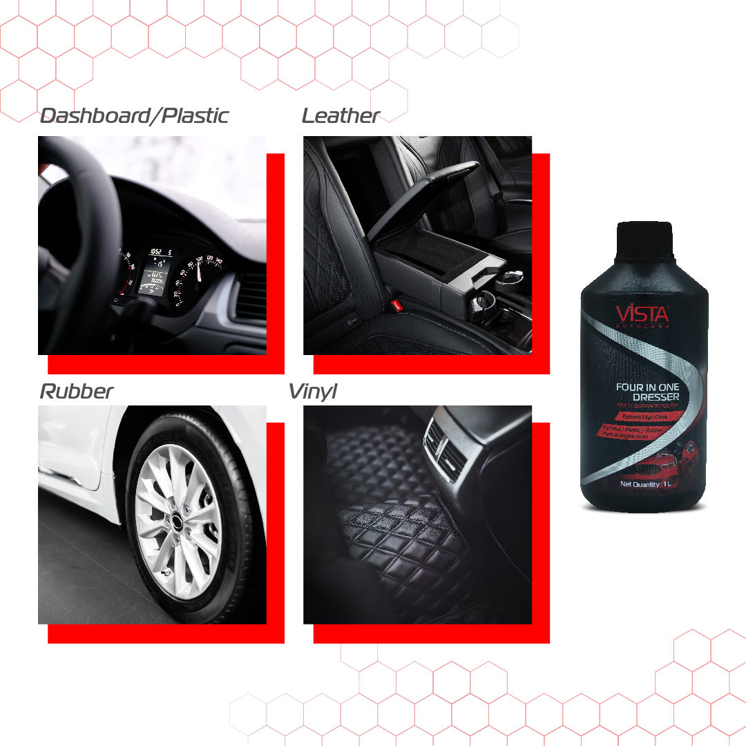 4 In 1 Dresser 1 L Multi-Surface Shiner Polish For Car, Bike, Scooter, Household & Office - Plastic, Rubber, Vinyl, Rexene, Interiors