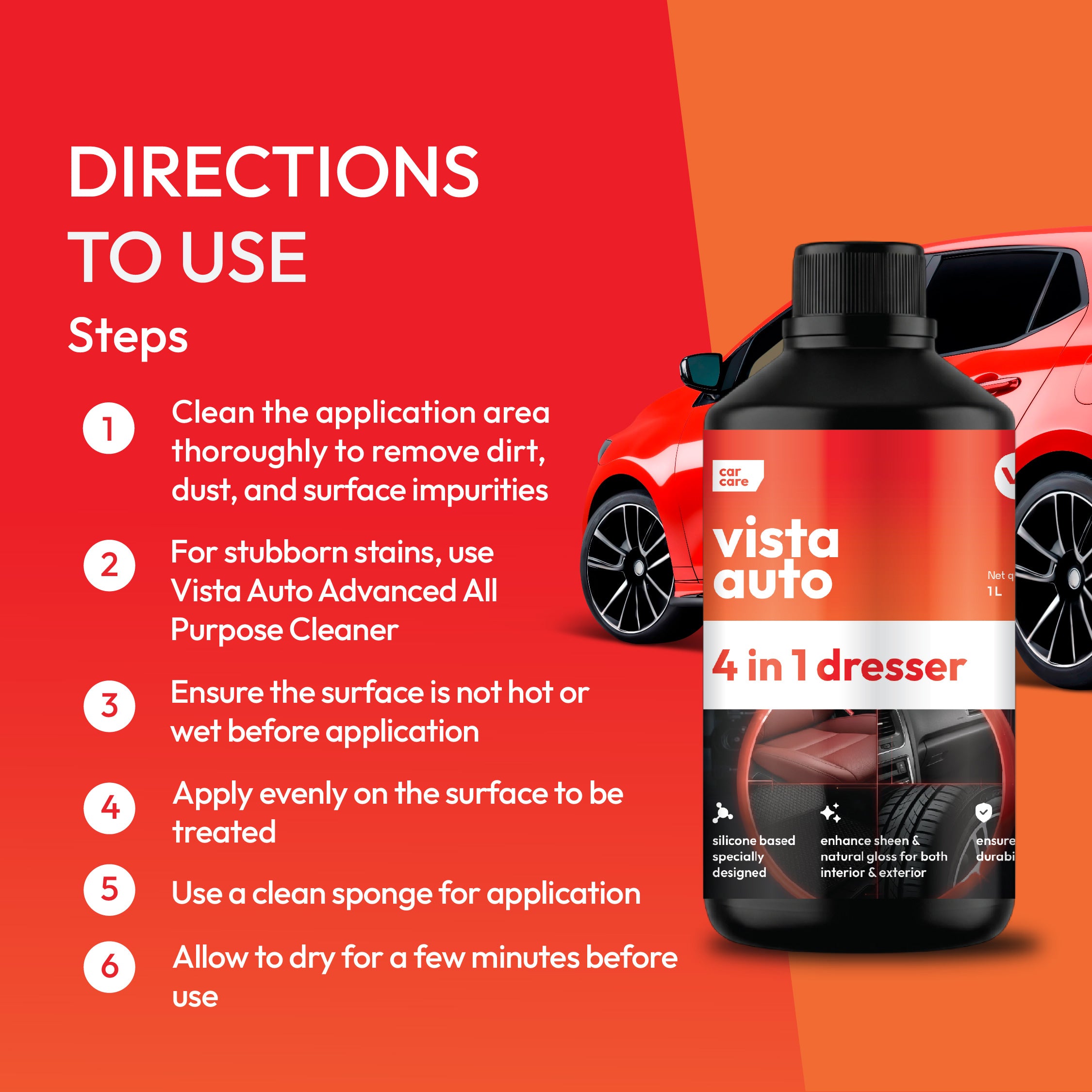 4 In 1 Dresser 1 L Multi-Surface Shiner Polish For Car, Bike, Scooter, Household & Office - Plastic, Rubber, Vinyl, Rexene, Interiors