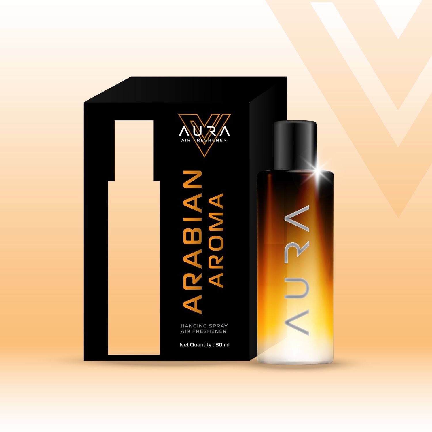Aura Hanging Air Freshener - Arabian Aroma 30ml with 2 Hanging Boards | For Cars, Home, Living Spaces, Office, Closets, Bathrooms | 400 + Sprays