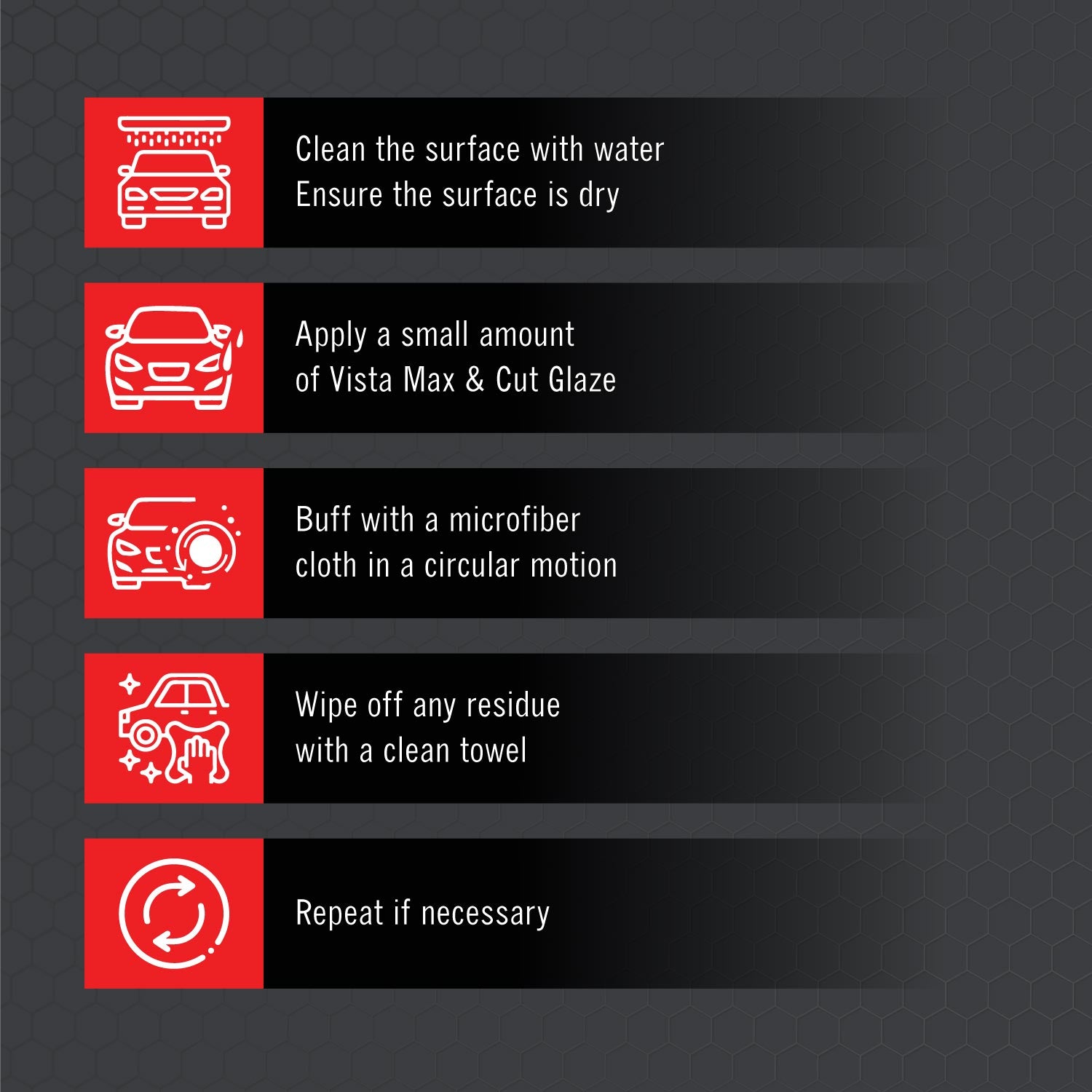 Specifically formulated to remove P1200 + sanding marks, Vista Max Cut & Glaze goes a great way in removing sanding marks and deep surface imperfections. A powerful scratch remover, it offers excellent gliding properties for maximum coverage, leaving no residual powder. It ensure paint buff on newly painted surfaces and also is a perfect solution for micro scratches.