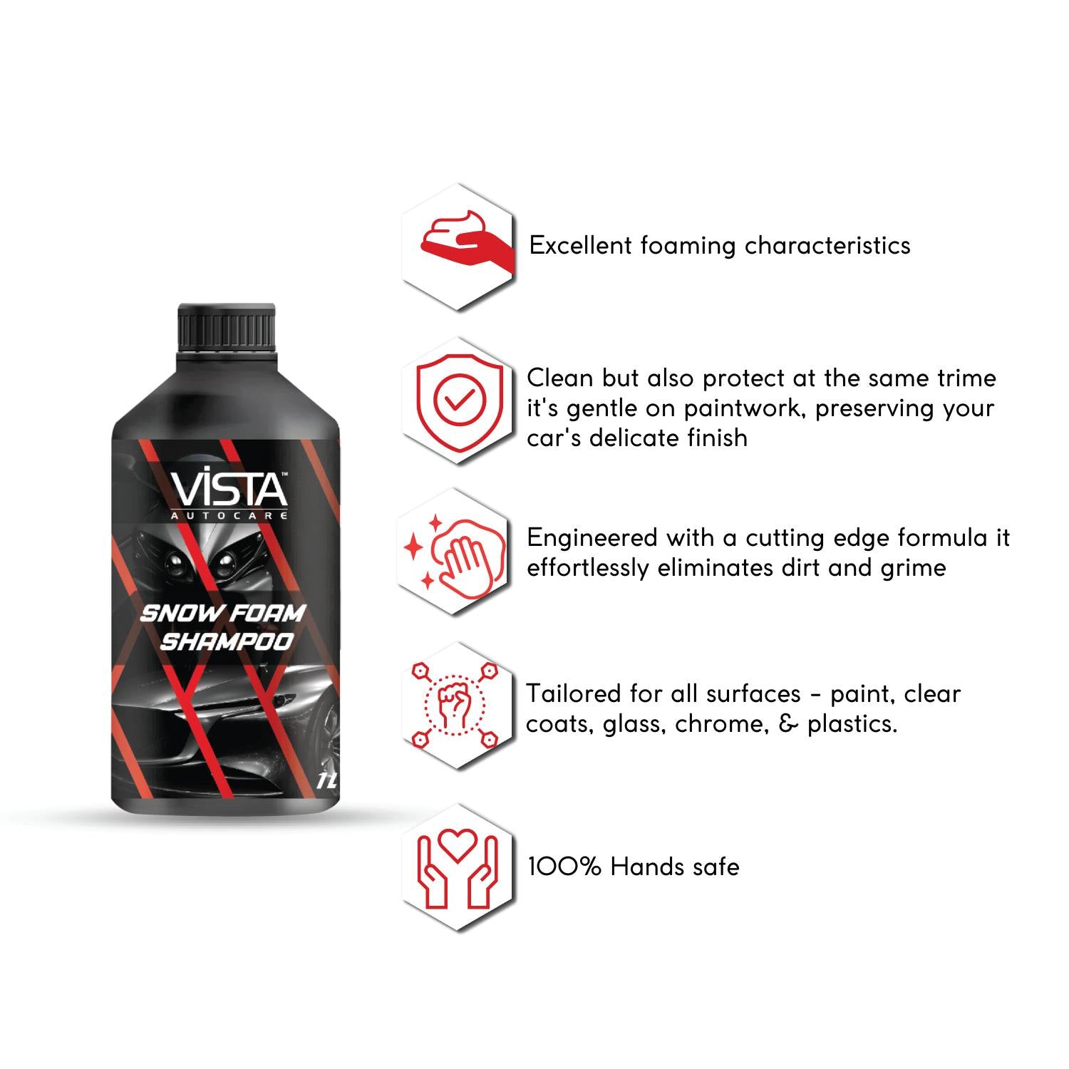 Advanced Shampoo 1L - pH Balance Formula, For Car and Bike