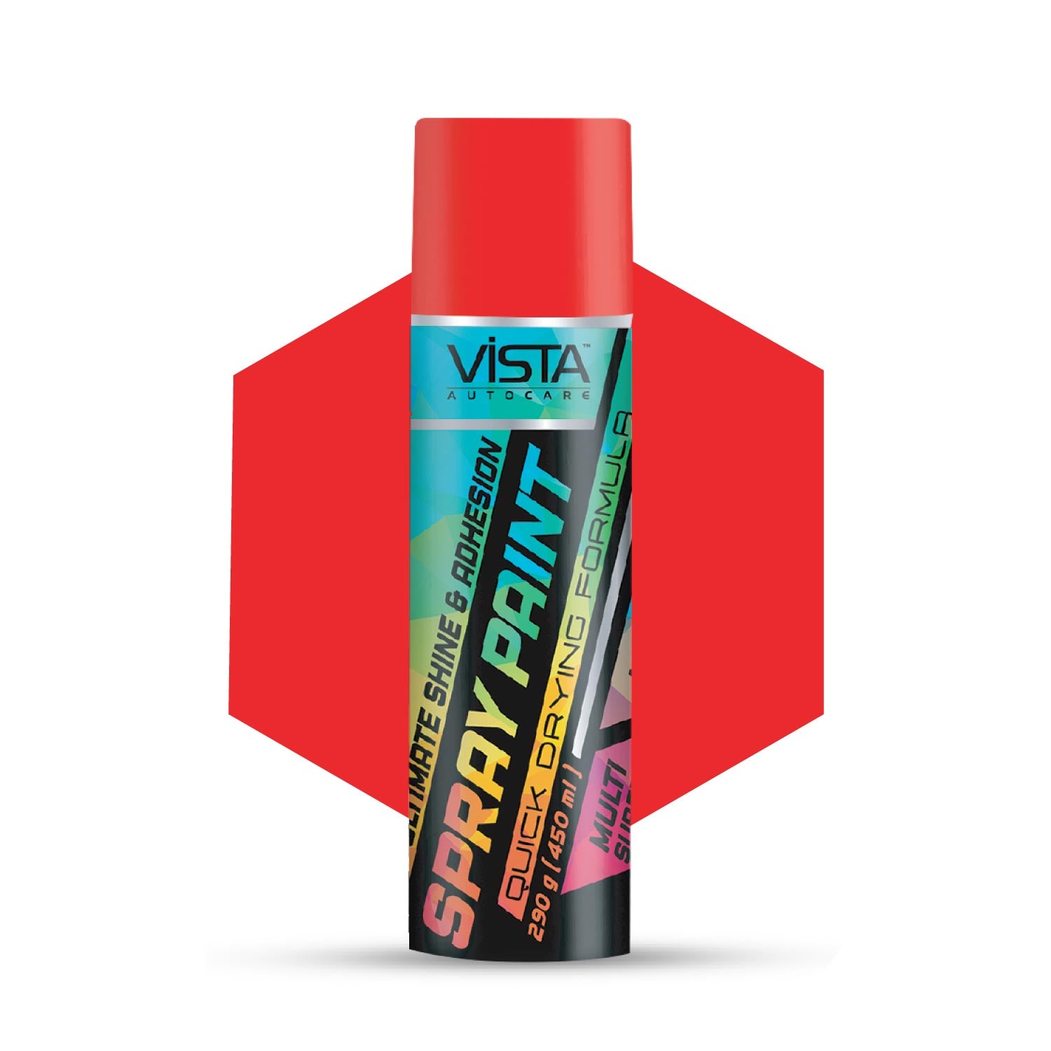Vista Spray Paint is made of the advanced petroleum manufacturing techniques. The fine spray ensures good coverage with strong adhesion and quick drying. Make touch-ups of your car and bike exterior parts a hassle-free task with the powerful
formulation of Vista Spray Paint. It is a multi-purpose spray paint suitable for metal, wood, glass, porcelain, and many other surfaces, also perfect for use on automotive parts and general purpose items of garage and home.
