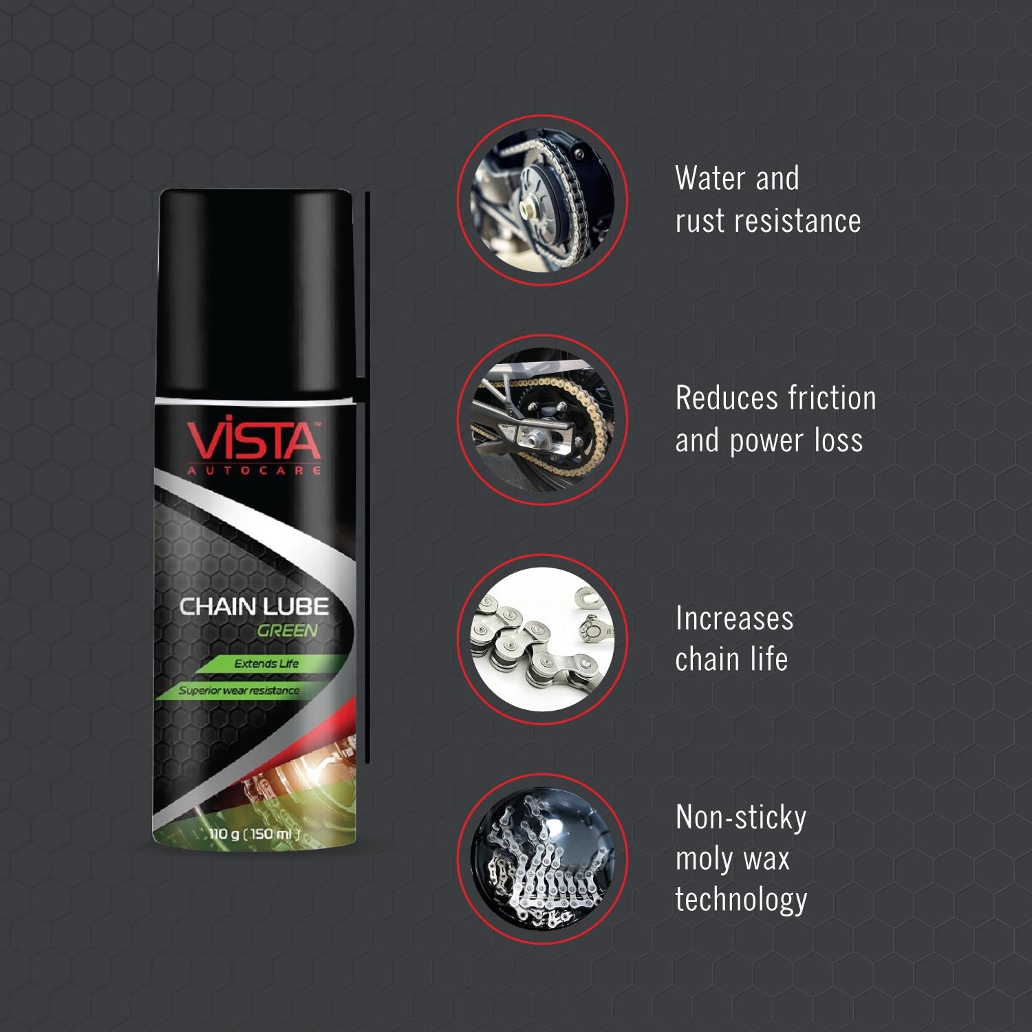 Introducing our Cutting-Edge Green Color Bike and Motorcycle Chain Lube - Visibility Redefined!
Elevate your biking and motorcycling adventures with our revolutionary Green Color Chain Lube. Born from innovation, this exceptional lubricant goes beyond standard chain lubes, introducing a game-changing feature that sets it apart.