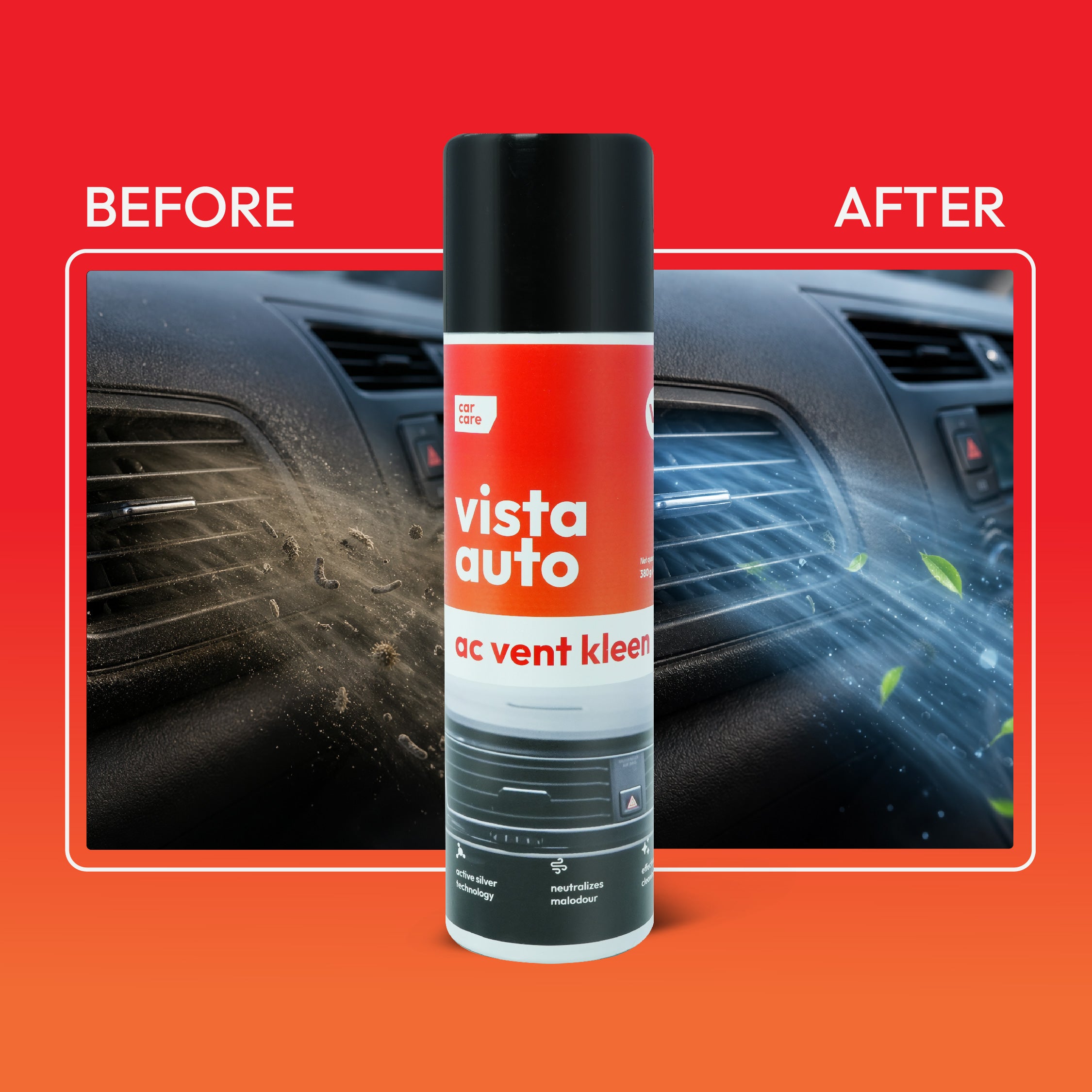 AC Vent Kleen - 380g | Hygiene Foam Spray with Extension Tube