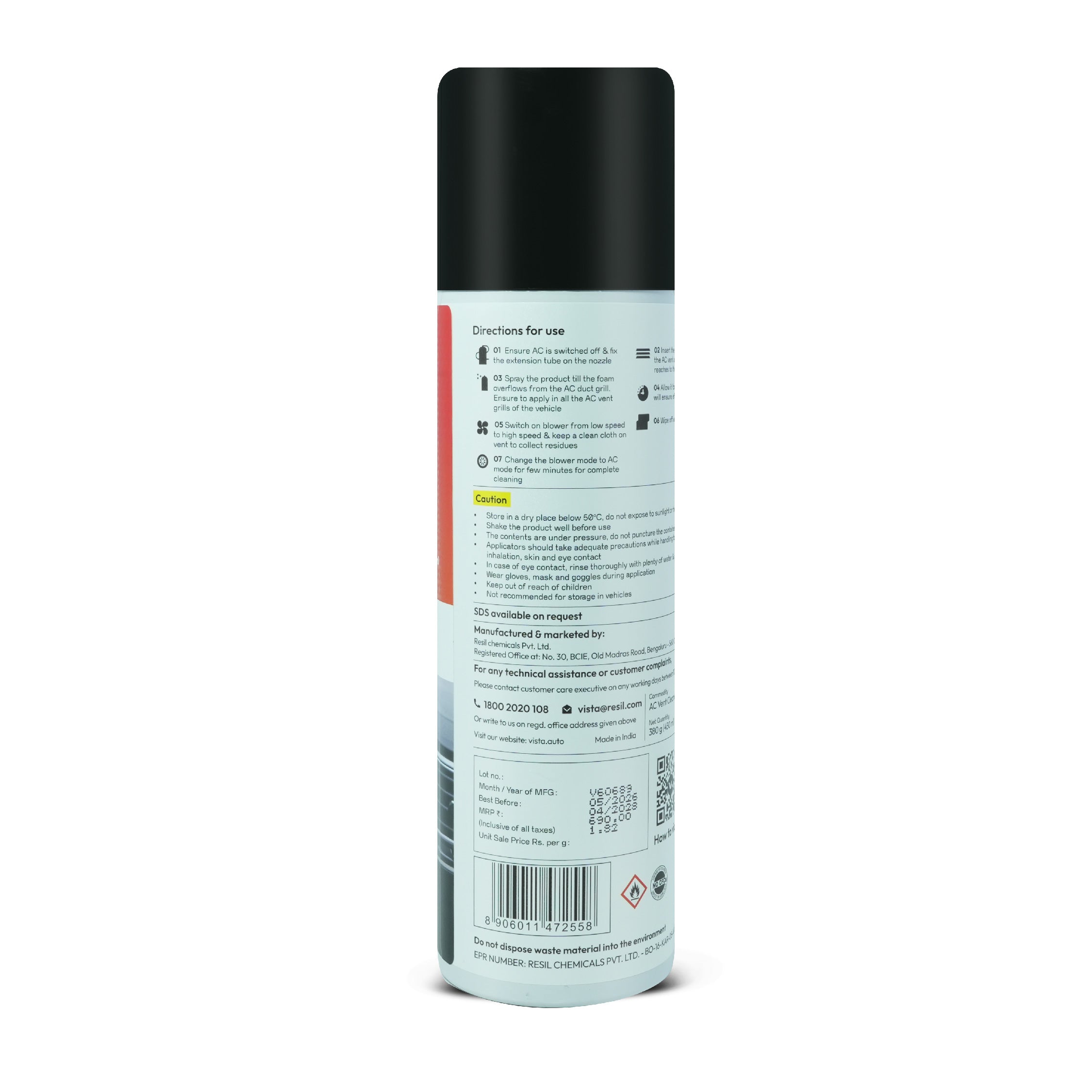 AC Vent Kleen - 380g | Hygiene Foam Spray with Extension Tube