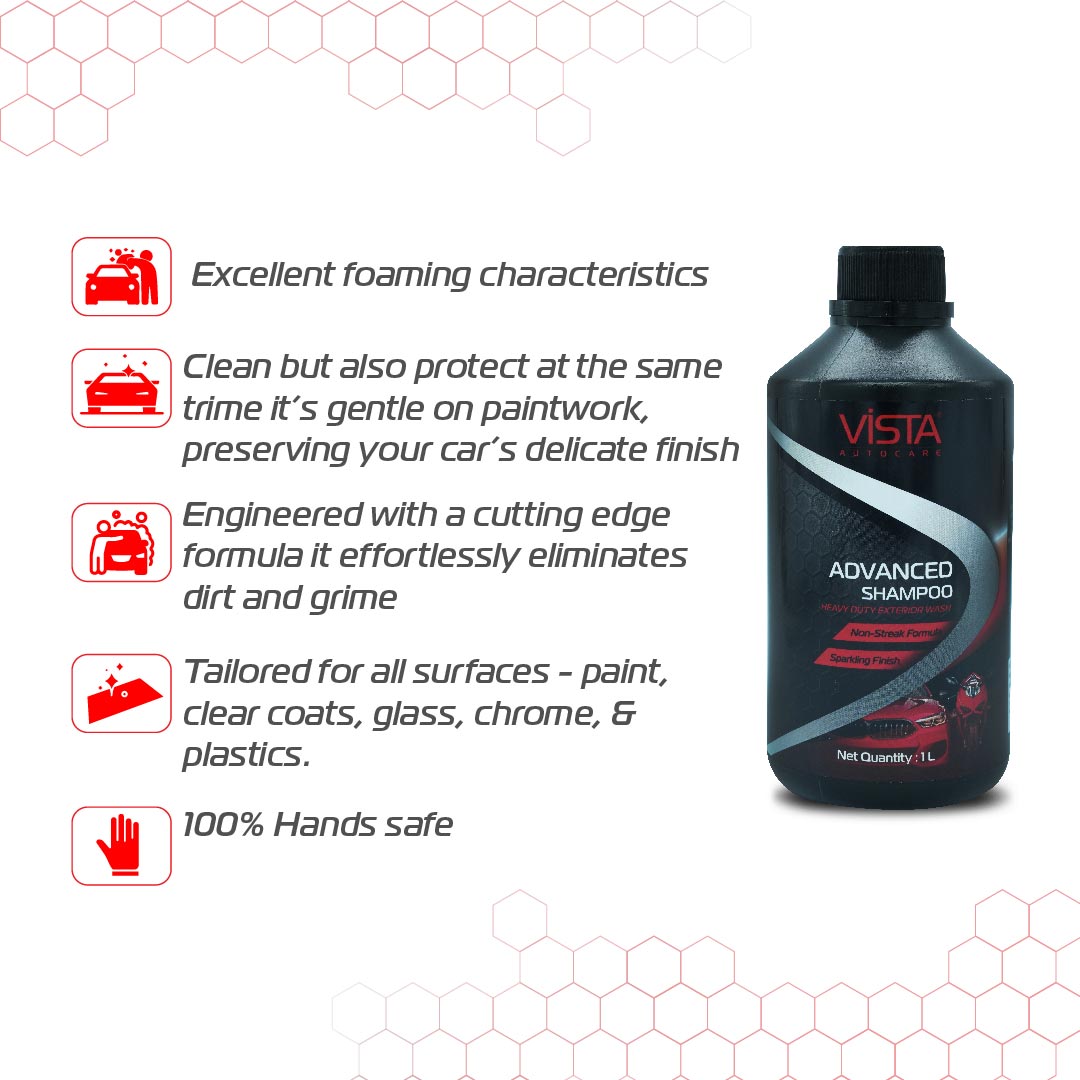 Advanced Shampoo 1L - pH Balance Formula, For Car and Bike