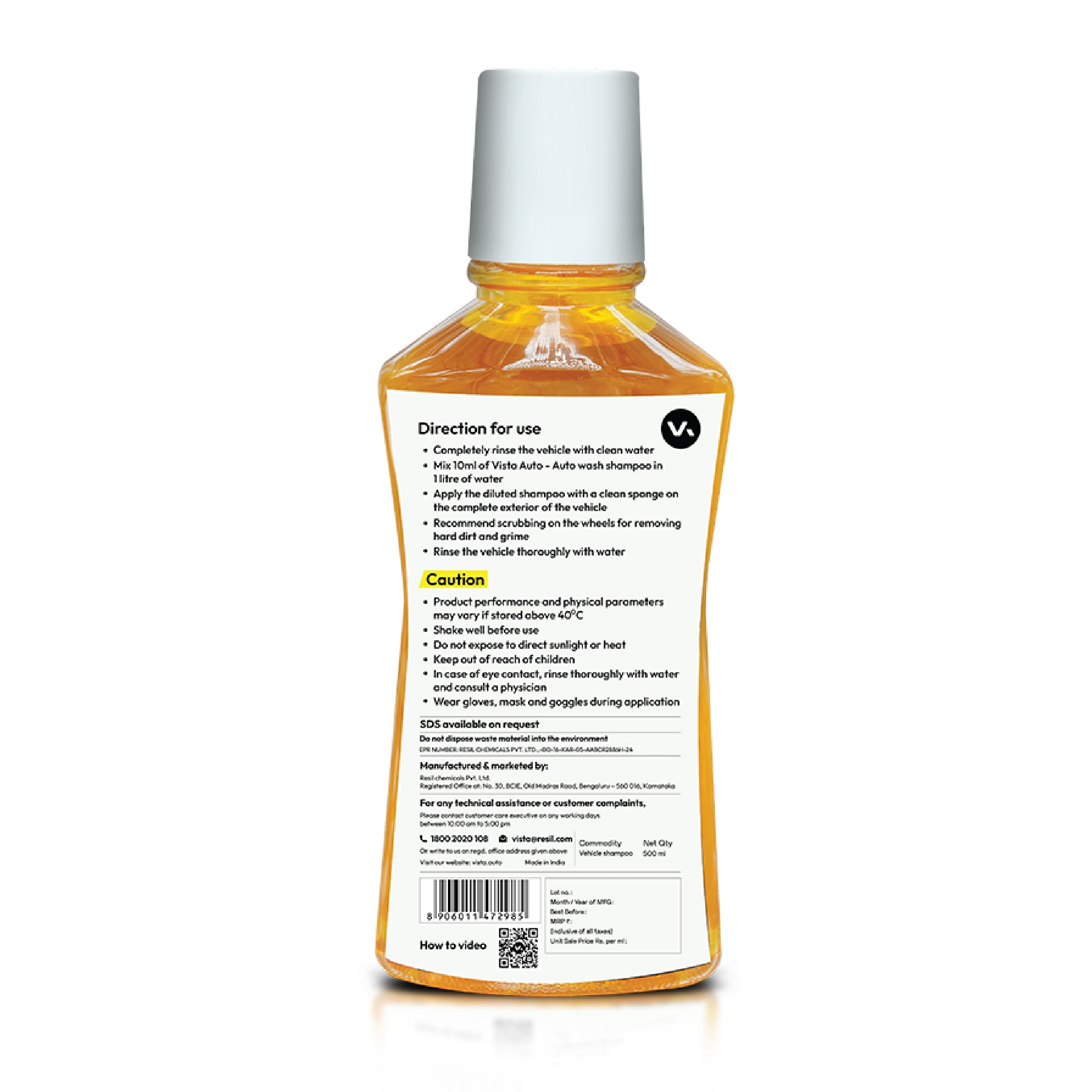 Auto Wash Shampoo 500 ml - pH Balance Formula, For Car And Bike