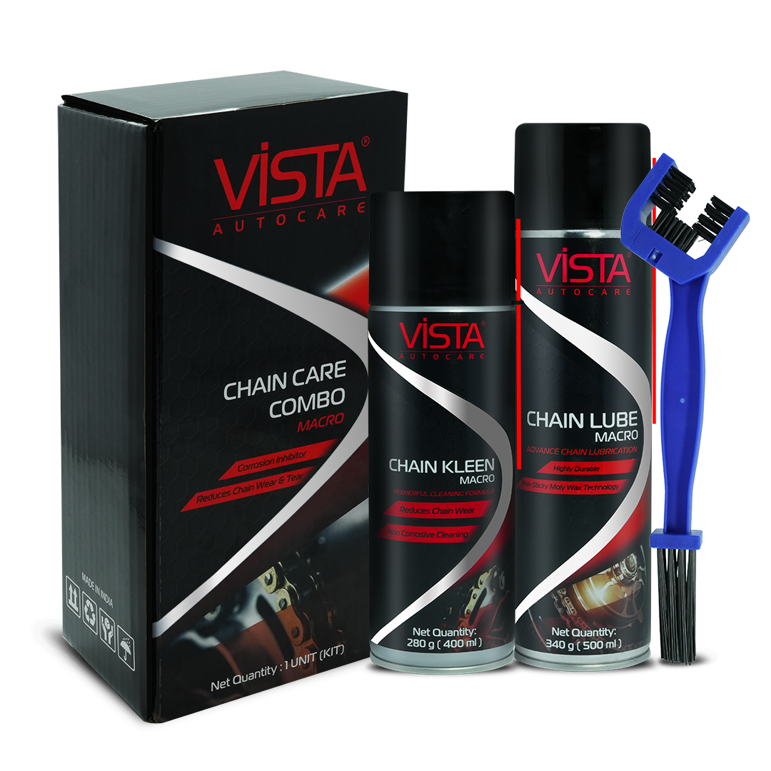 Chain Care Combo Macro | 3 in 1 Professional Bike Chain Maintenance Kit | Chain Lube 500 ml, Chain Kleen 400 ml & Brush