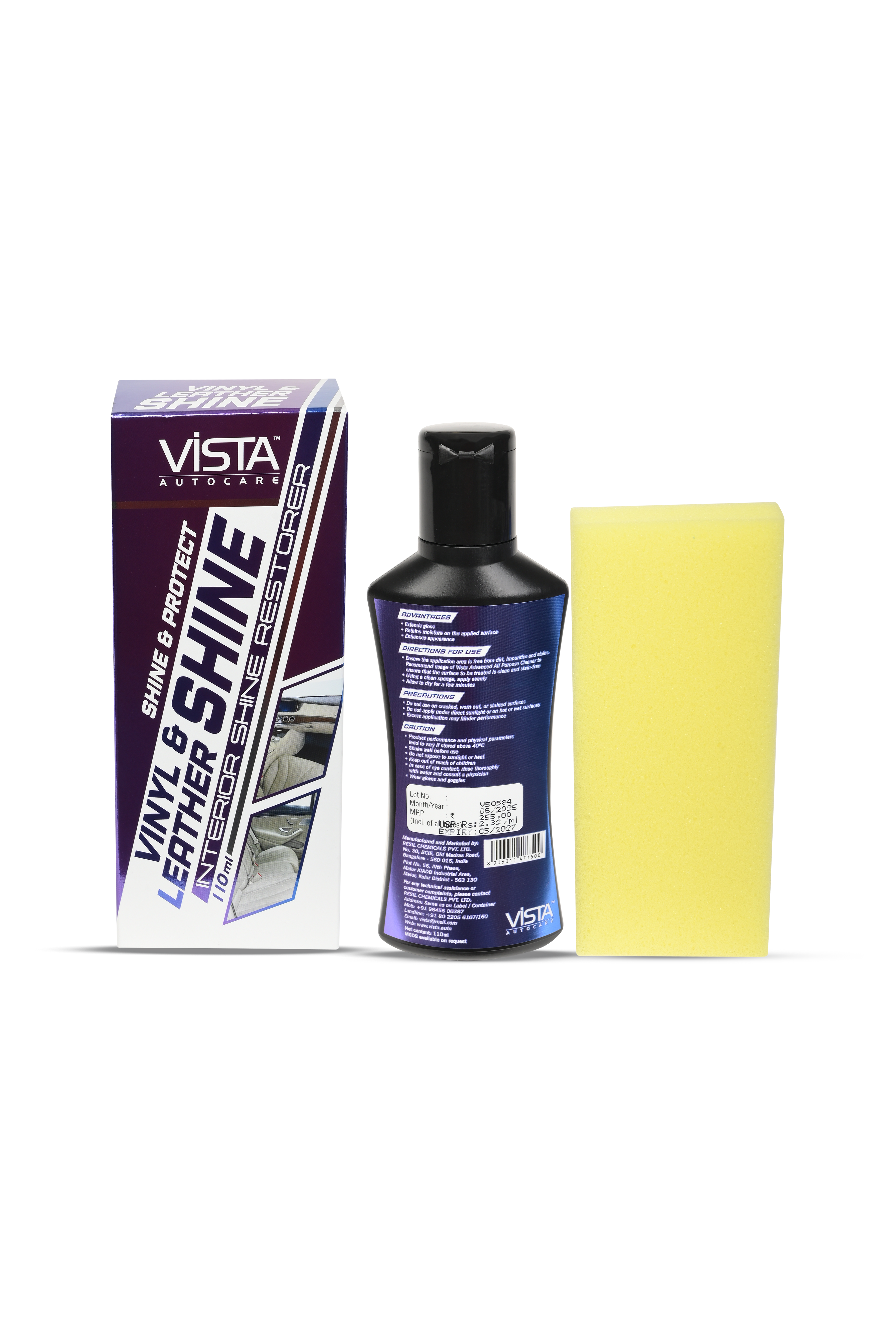 Vinyl & Leather Shine 110 ml (Free Applicator Sponge)