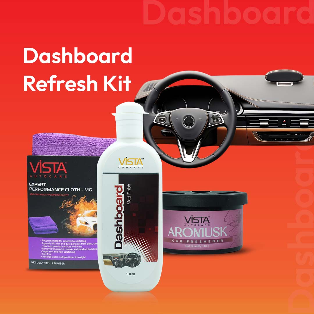 Car Dashboard Refresh Kit - CK12 | 3-Piece Polish, Protect & Freshener Bundle