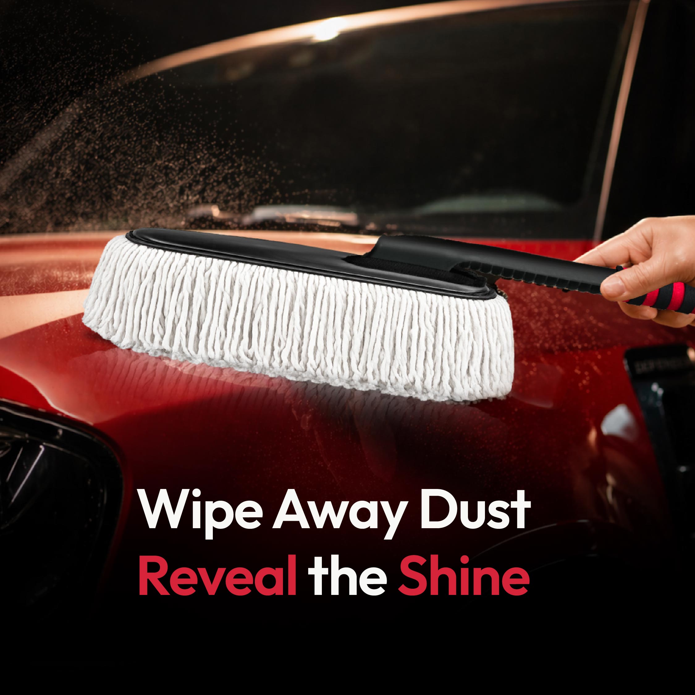 Vista Auto Dust-Off Shine Car Duster | Wax-Treated Cotton Strands For Cars, Bikes, Home & Office