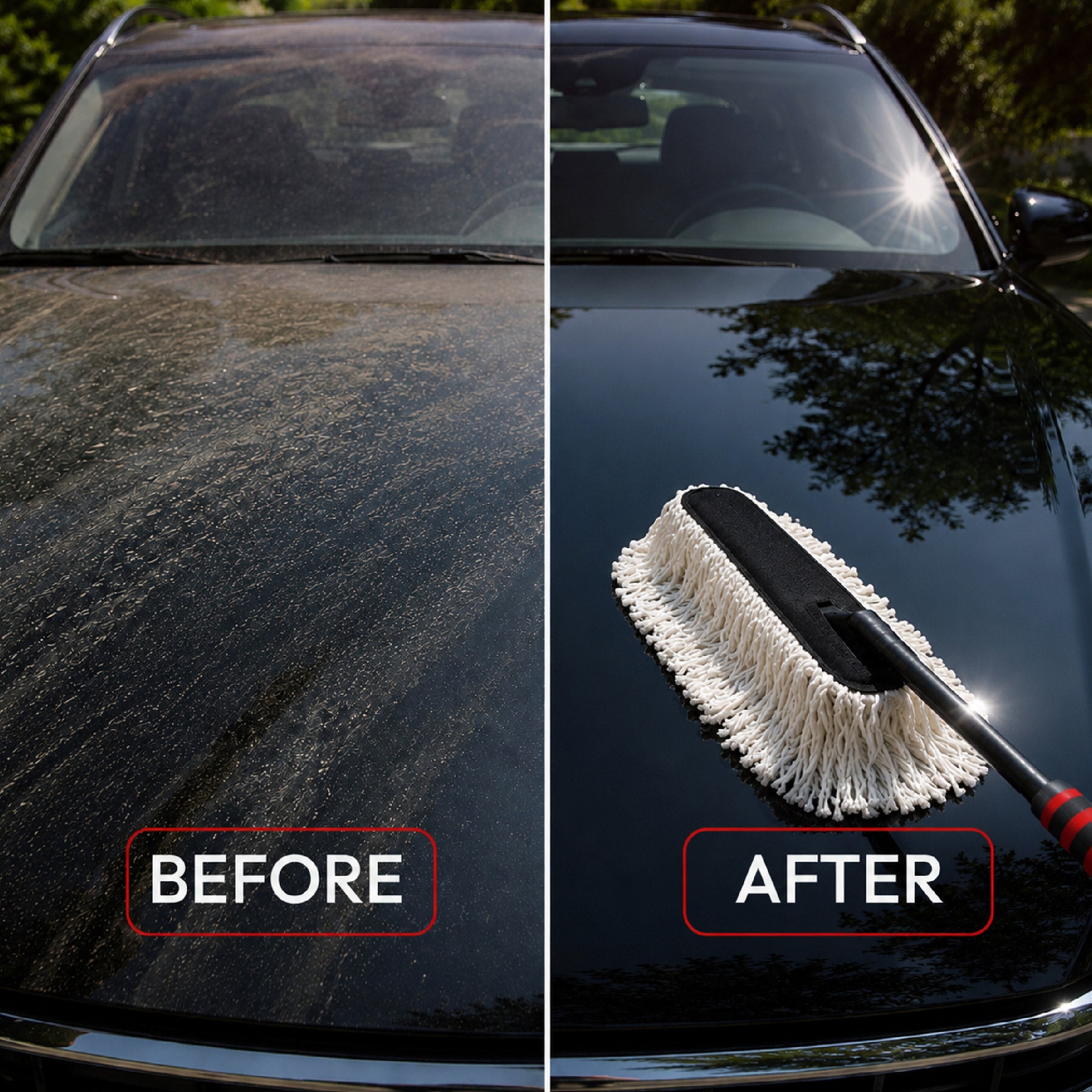 Vista Auto Dust-Off Shine Car Duster | Wax-Treated Cotton Strands For Cars, Bikes, Home & Office