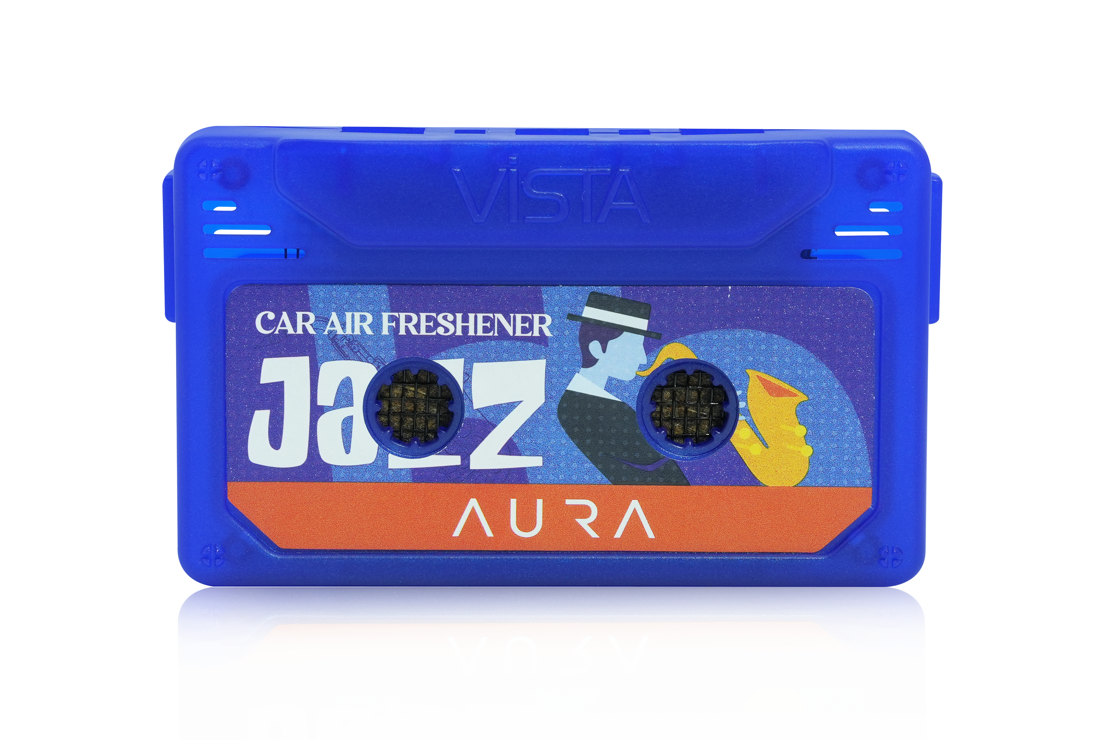 Aura Jazz Car Air Freshener – Cassette Style Dashboard Perfume | Long-Lasting Wooden Block Car Fragrance | Feel the Rhythm, Breathe the Vibe - 26g