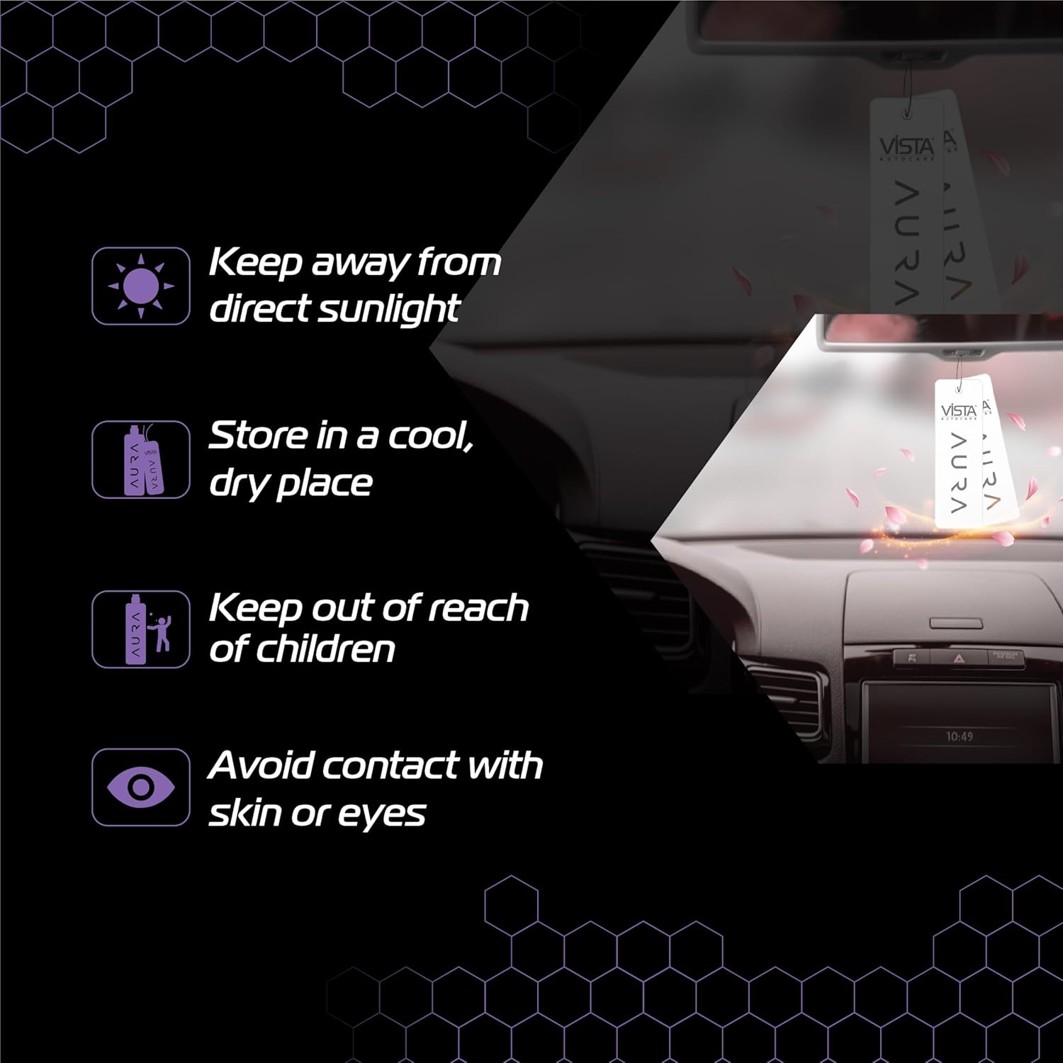 Vista Aura Hanging Air Freshener - Musk 30 ml with 2 Hanging Boards | For Cars, Home, Living Spaces, Office, Closets, Bathrooms | 400 + Sprays