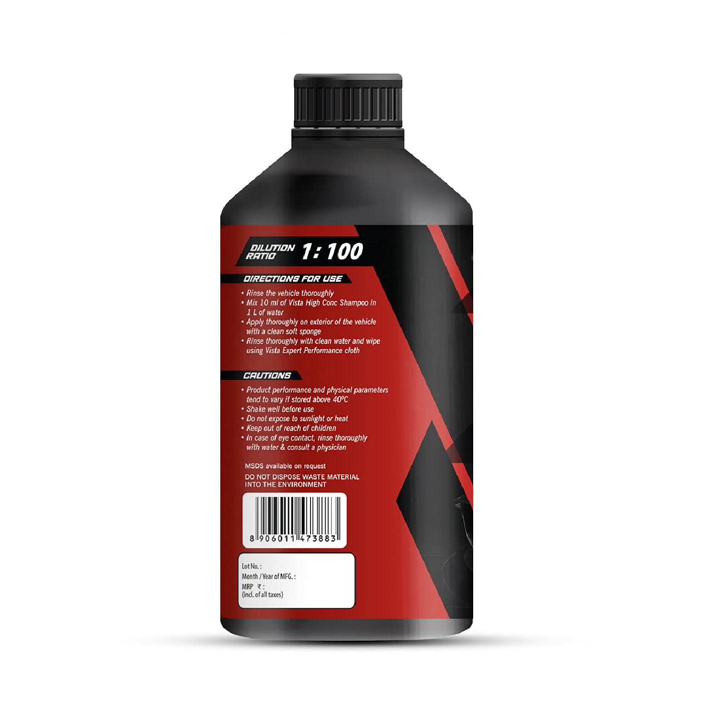Vista High Conc Shampoo is an innovative wash for cars and bikes with a pH-neutral formula. The powerful skin-safe foam of Vista car & bike High Conc Shampoo instantly breaks down sticky dirt layers, deposits like bird droppings, tree sap, and road grime, etc. Vista High Conc Shampoo is completely safe for all types of exterior coatings and its unique nano-tech formulation leaves no marks to give exterior parts a fresh shiny look.