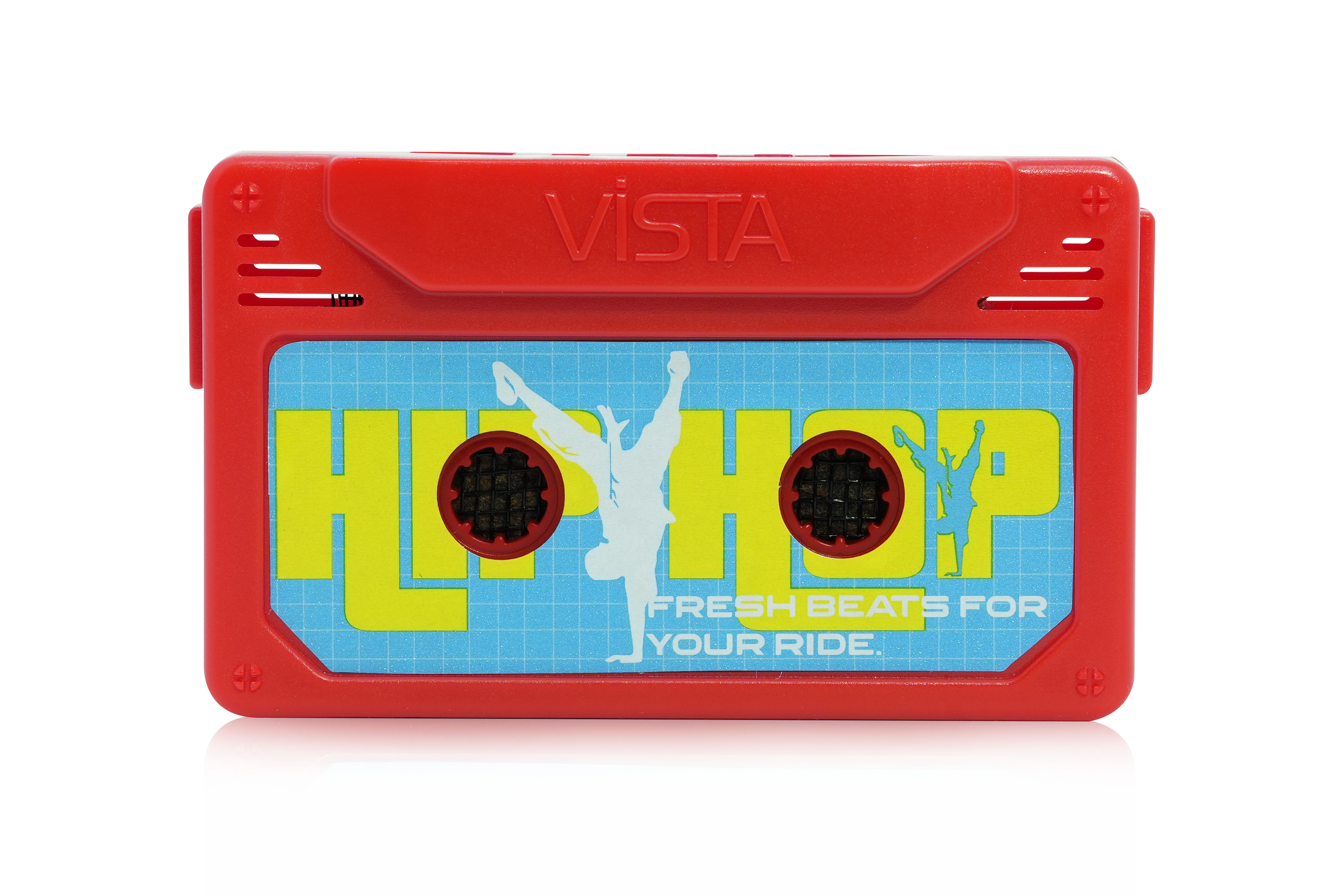 Aura Hip Hop Car Air Freshener – Cassette Style Dashboard Perfume | Long-Lasting Wooden Block Car Fragrance | Fresh Urban Vibe - 26g