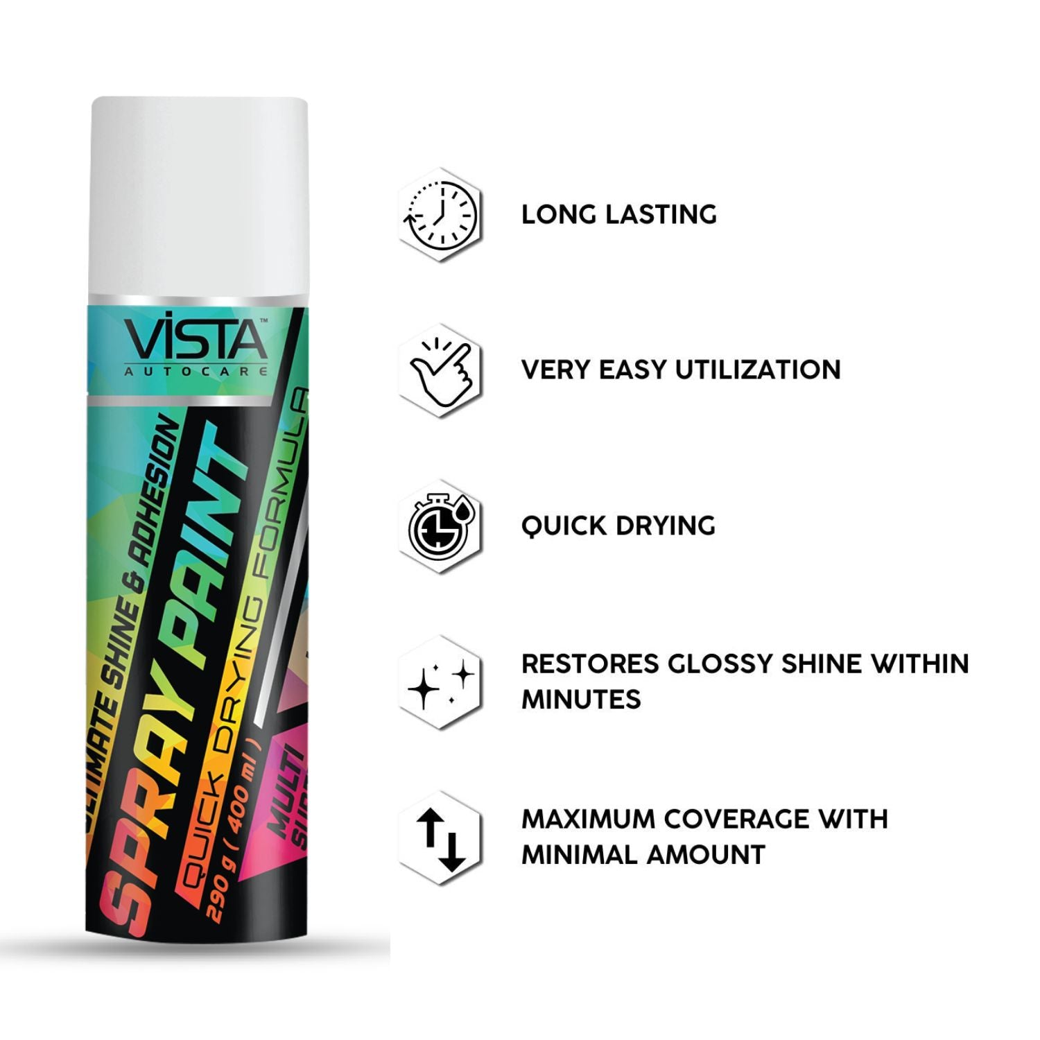 Spray Paint Lacquer 400 ml (290 g) | Quick Drying with Gloss finish for Metal, Wood, Walls | Acrylic SprayPaints
