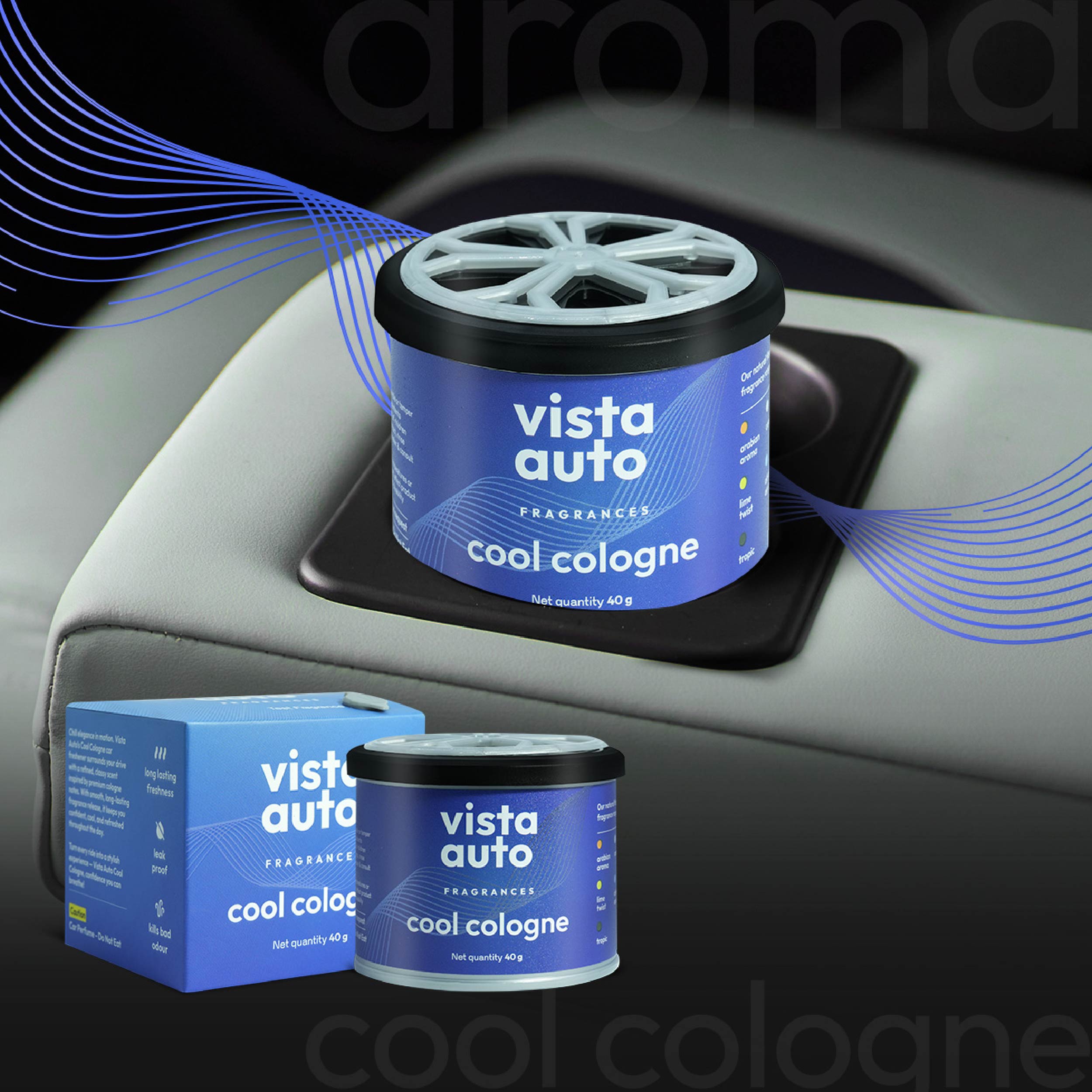 Aura Natural Fiber Car Freshener - Cool Cologne 40 g