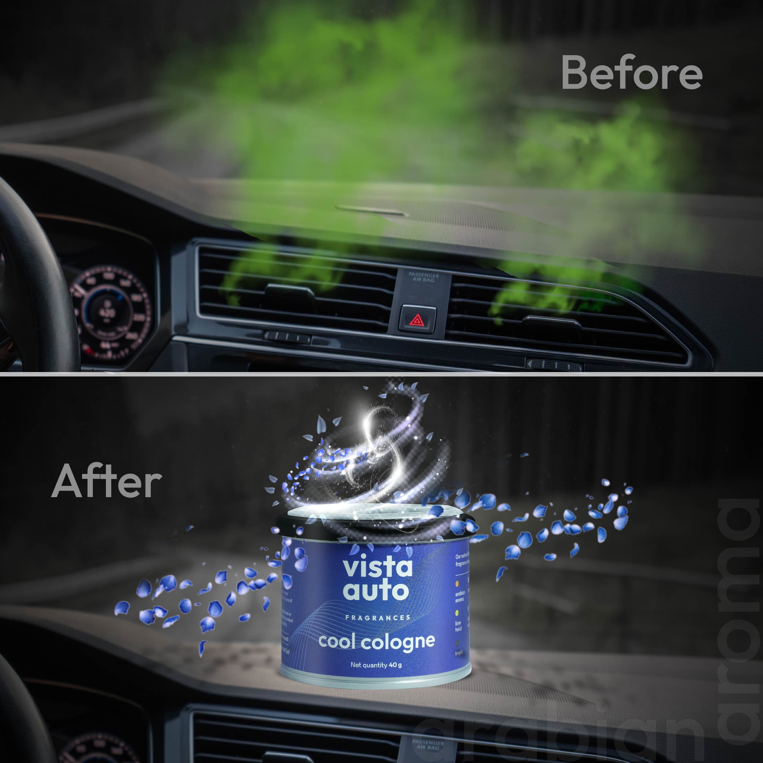 Aura Natural Fiber Car Freshener - Cool Cologne 40 g