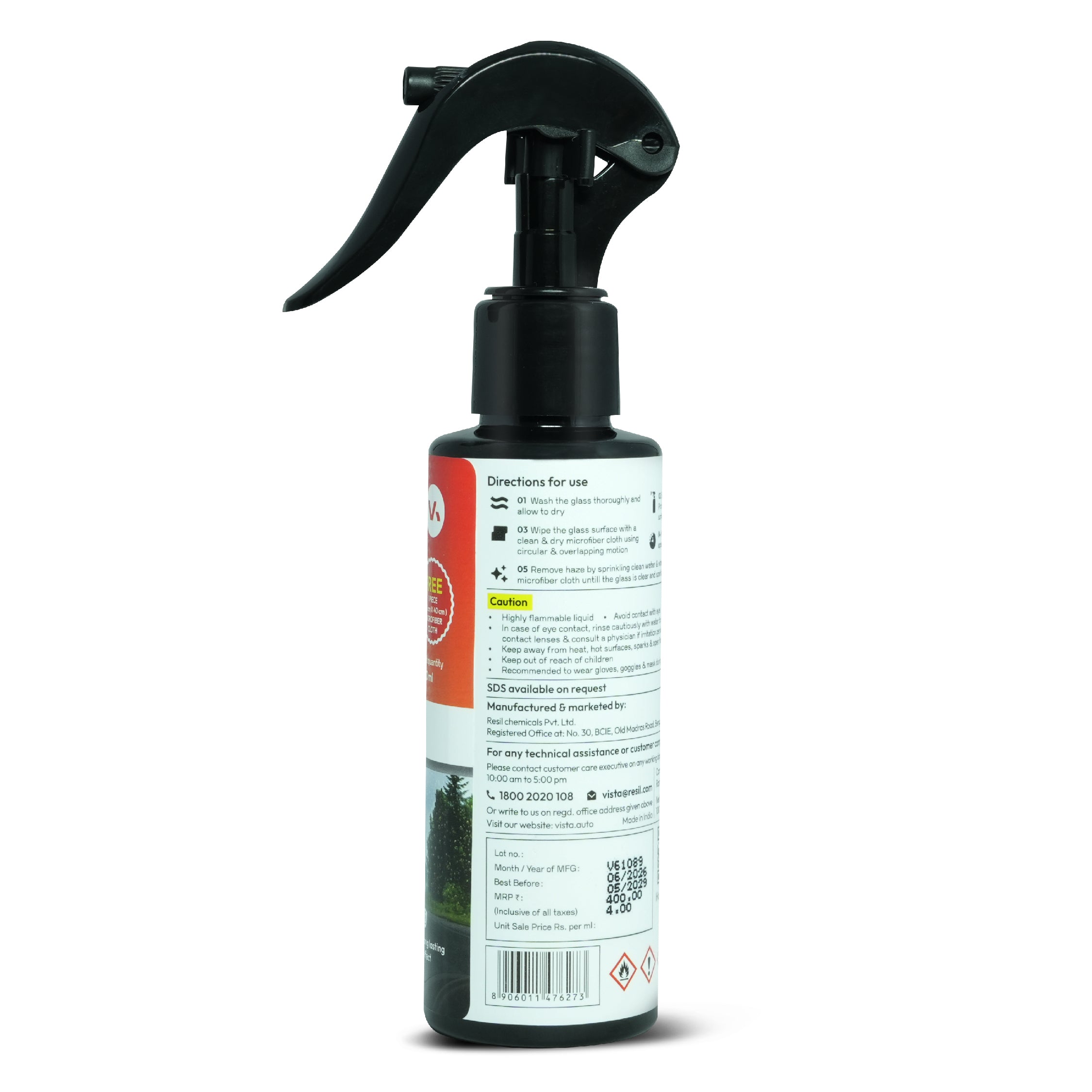 Rain Shield Pro 100ml Car Windshield Water Repellent Coating Spray with Microfiber Cloth | Hydrophobic Glass Coating