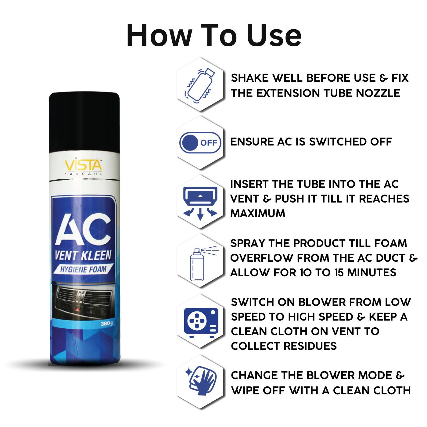 VISTA AC VENT FOAM - 380 gm