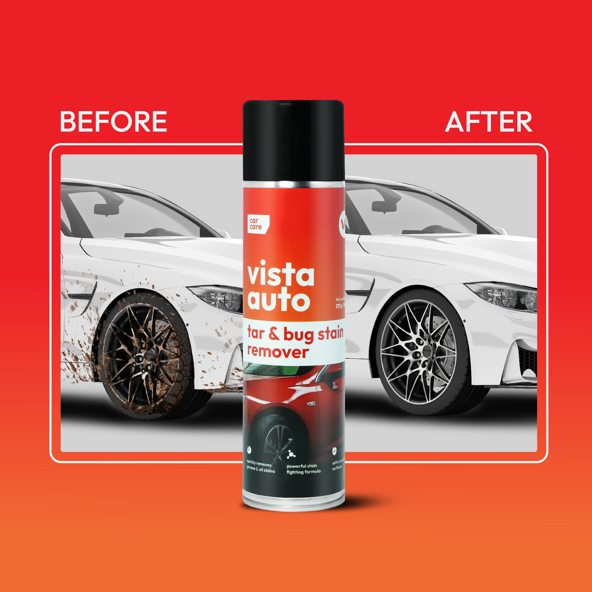 Tar & Bug Stain Remover 500 ml | Powerful, Residue-Free Cleaner for Painted, Chrome, Glass & Plastic Surfaces