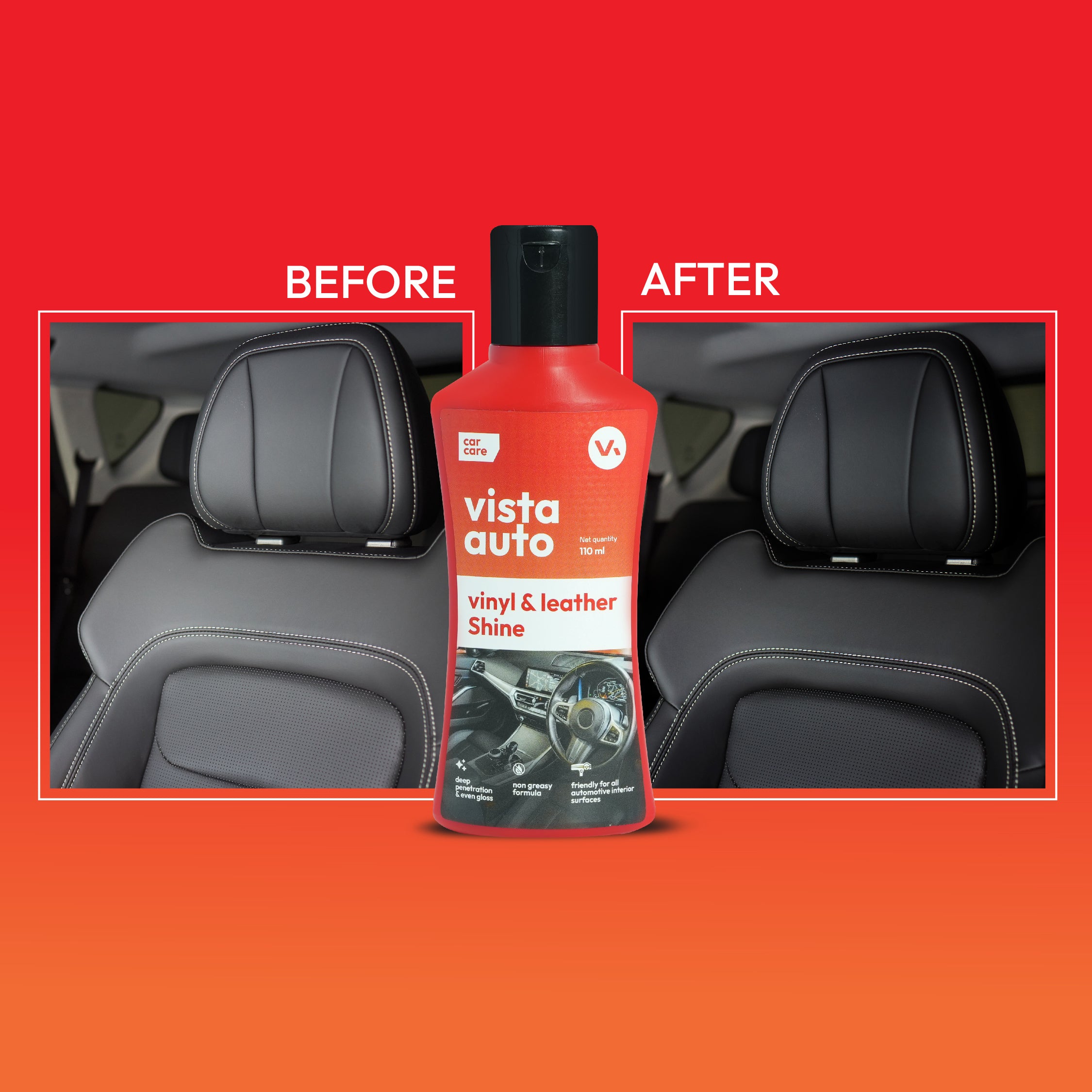 Vinyl & Leather Shine 110 ml (Free Applicator Sponge)