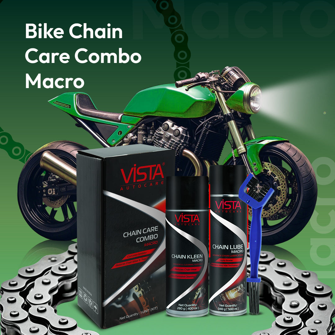 Chain Care Combo Macro | 3 in 1 Professional Bike Chain Maintenance Kit | Chain Lube 500 ml, Chain Kleen 400 ml & Brush