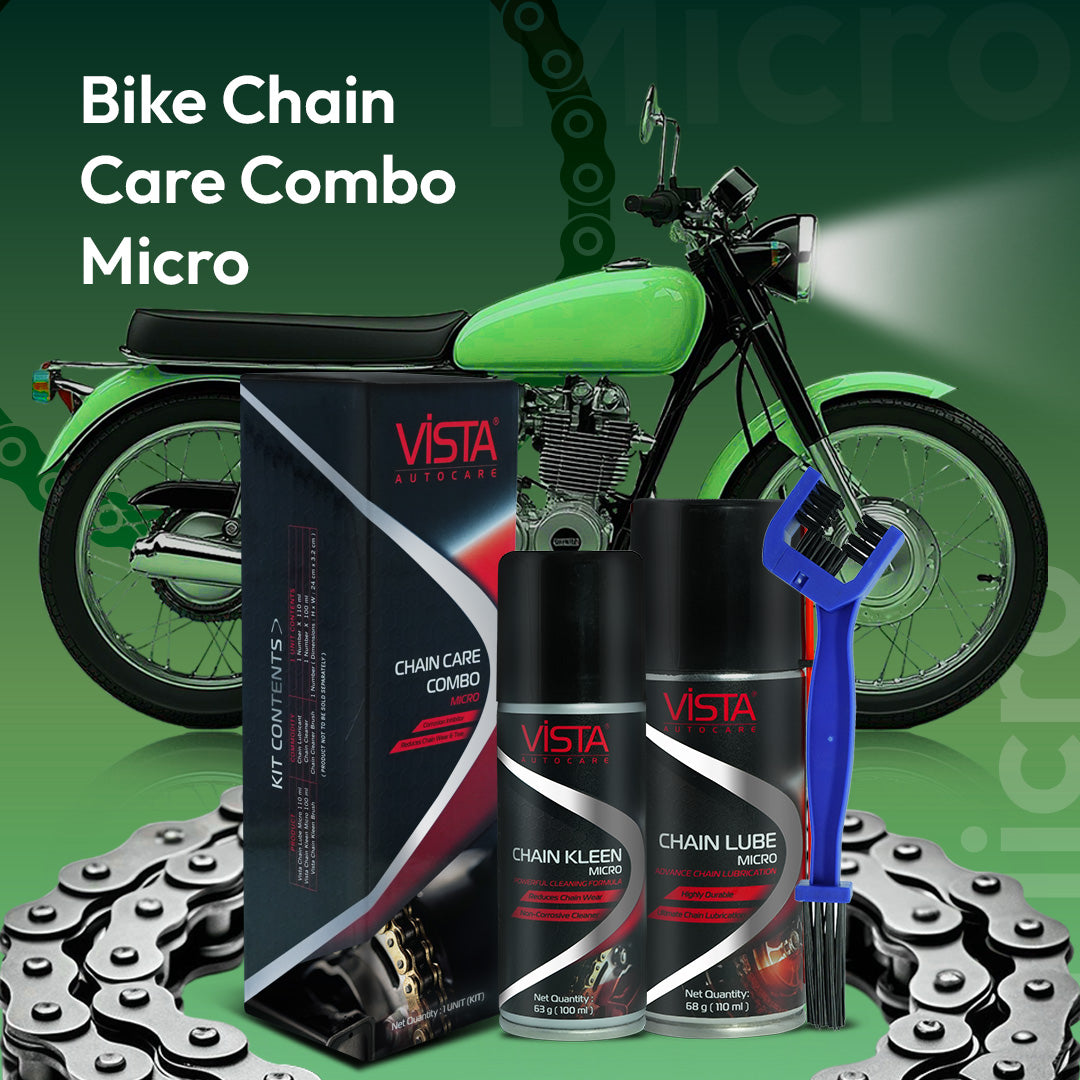 Chain Care Combo Micro | 3 in 1 Essential Bike Chain Maintenance Starter Kit | Chain Lube 110 ml, Chain Kleen 100 ml & Brush