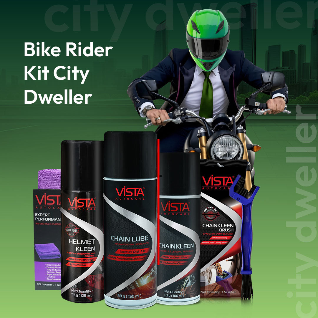 Bike Rider Kit City Dweller - BK2 | Pack of 5 Complete Urban Rider Bundle | Chain Care + Helmet Cleaner