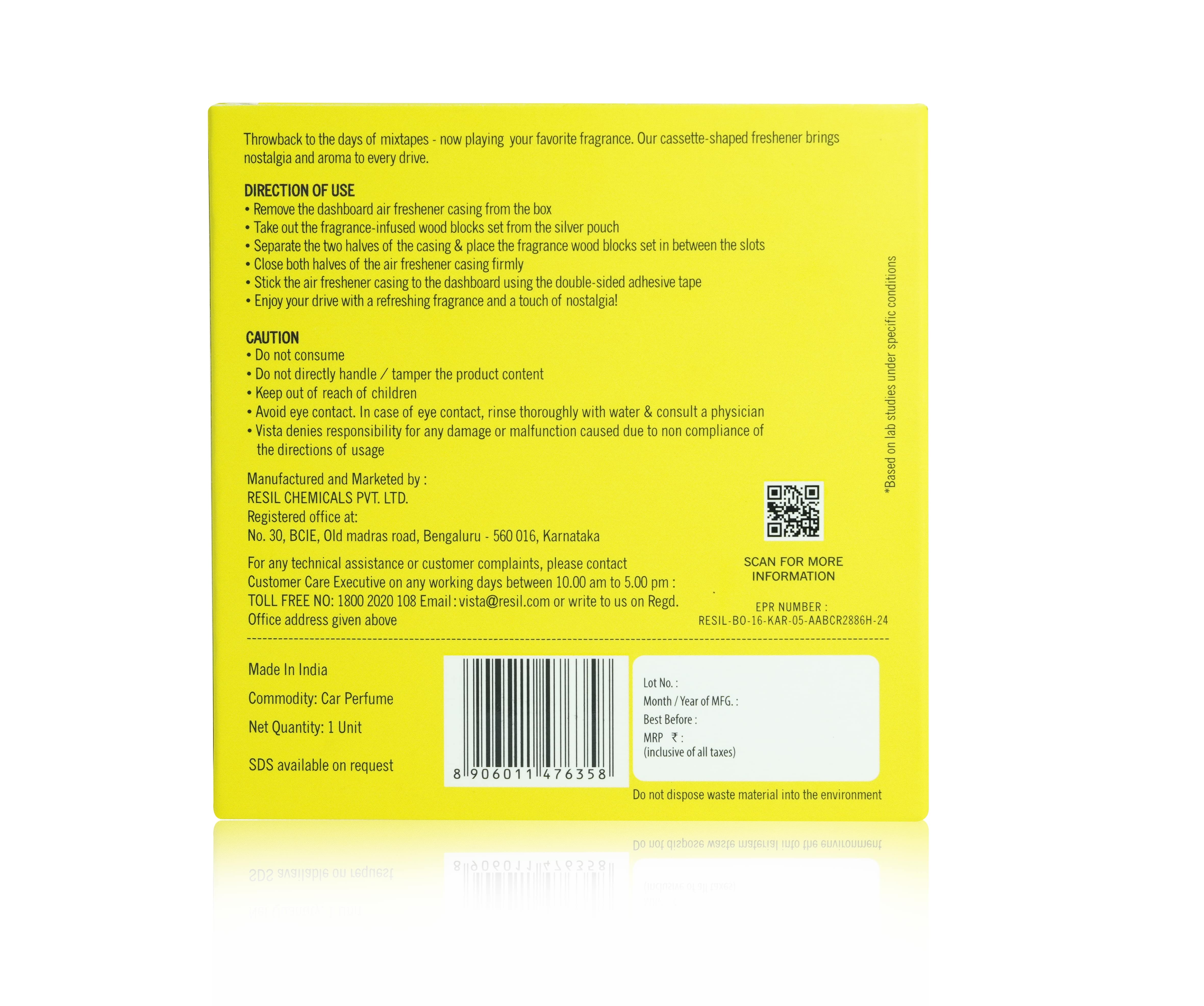 Aura Retro Car Air Freshener – Classic Oudh Cassette Style Dashboard Perfume | Long-Lasting Wooden Block Car Fragrance | Nostalgic Freshness - 26g