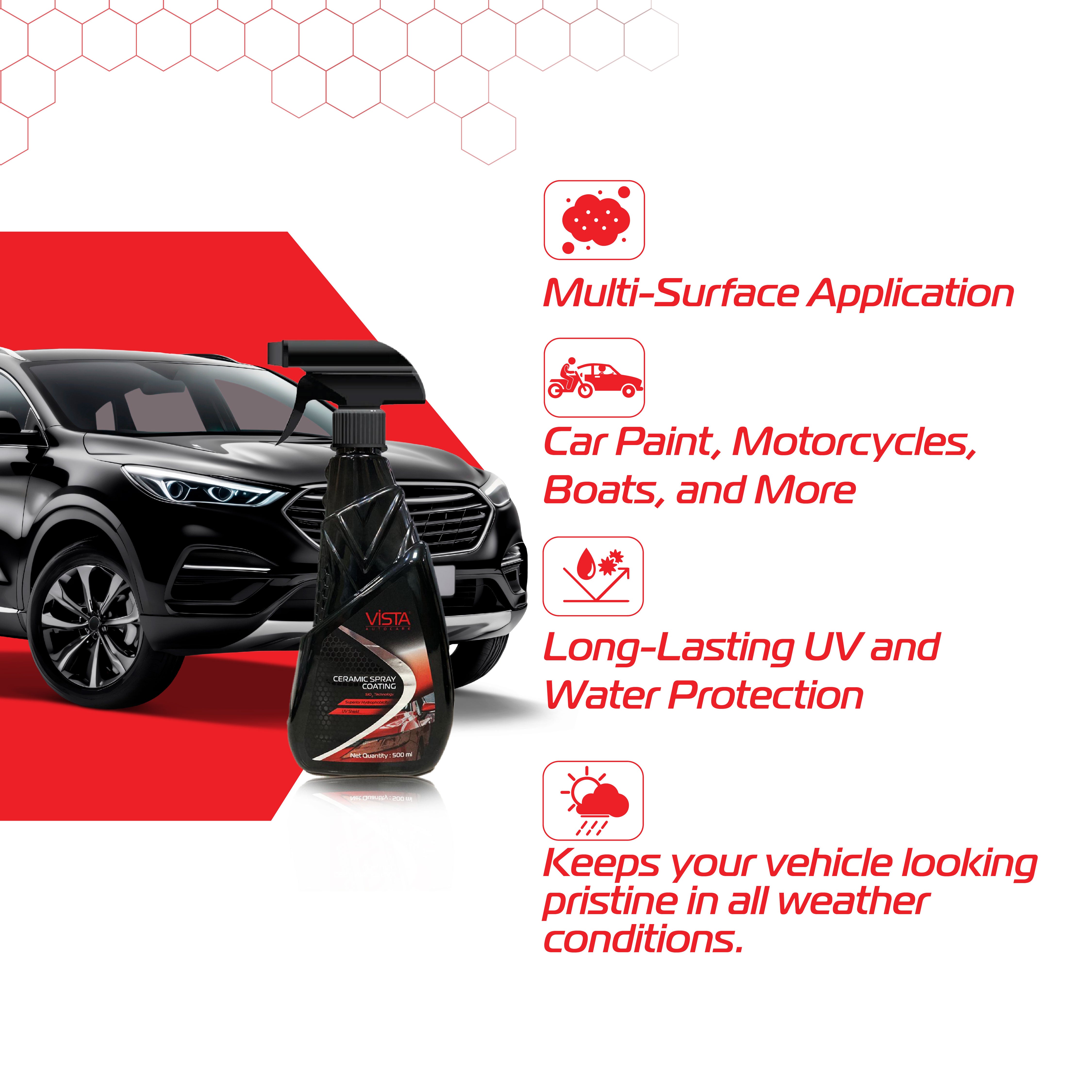 Ceramic Spray Coating 500ml | Professional SiO2 Hydrophobic Protection