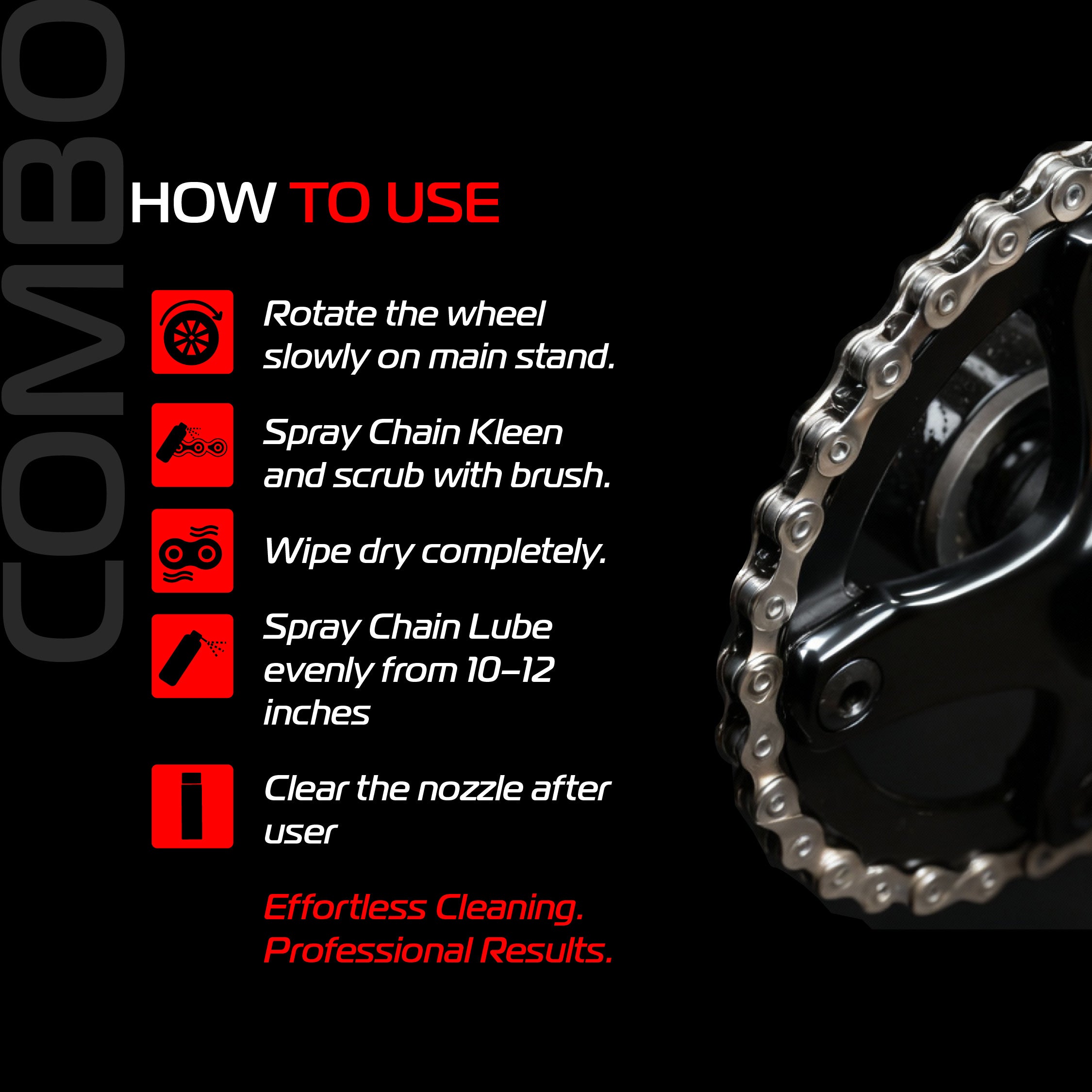 Chain Care Combo Macro | 3 in 1 Professional Bike Chain Maintenance Kit | Chain Lube 500 ml, Chain Kleen 400 ml & Brush