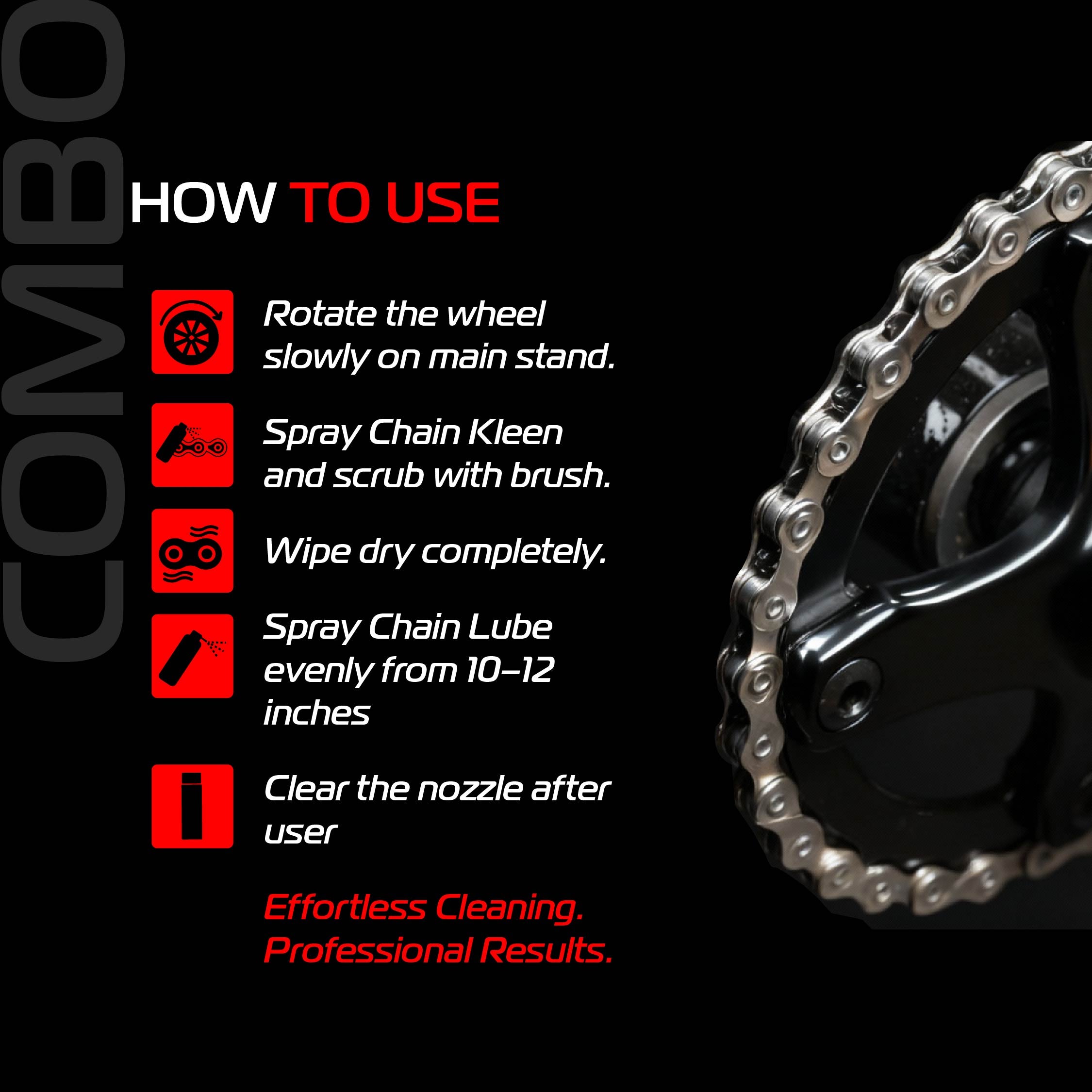 Chain Care Combo Micro | 3 in 1 Essential Bike Chain Maintenance Starter Kit | Chain Lube 110 ml, Chain Kleen 100 ml & Brush