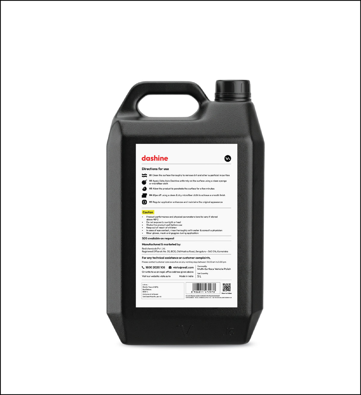 Vista Dashine 5 L Non-Greasy Dashboard Polish