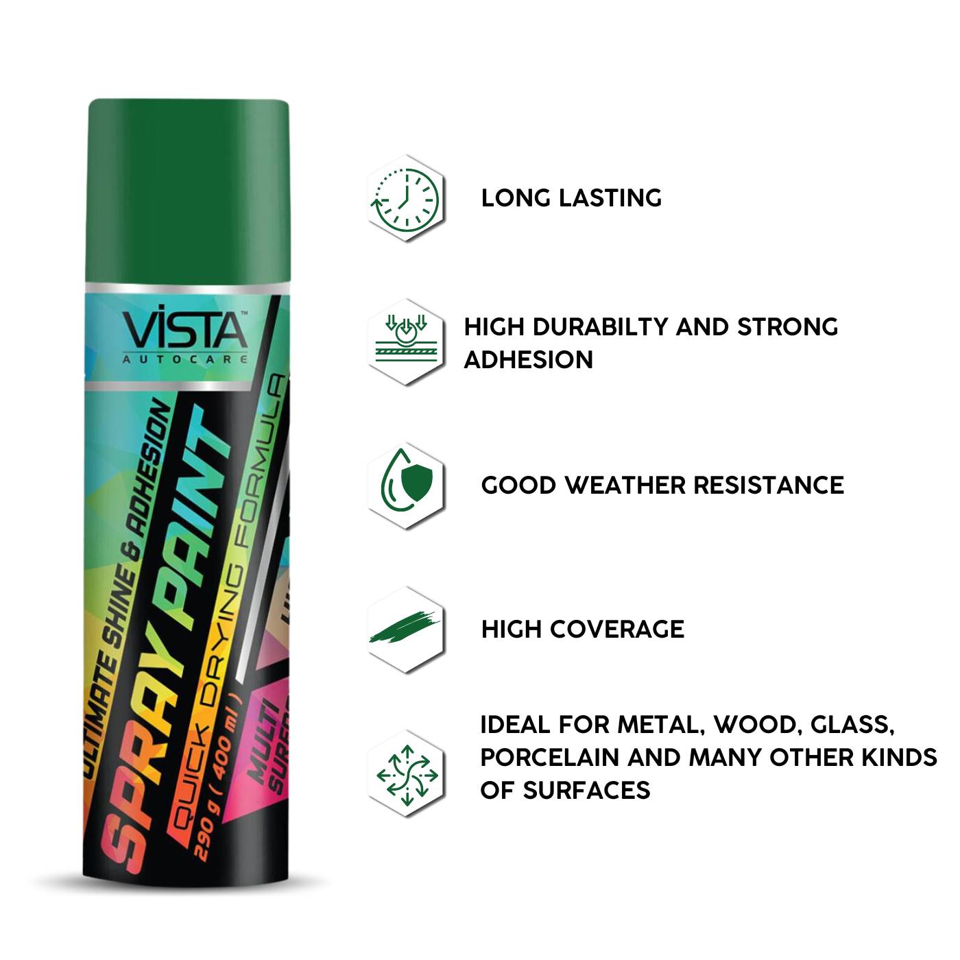 VISTA SPRAY PAINT FRESH GREEN 400 ml (290 g)