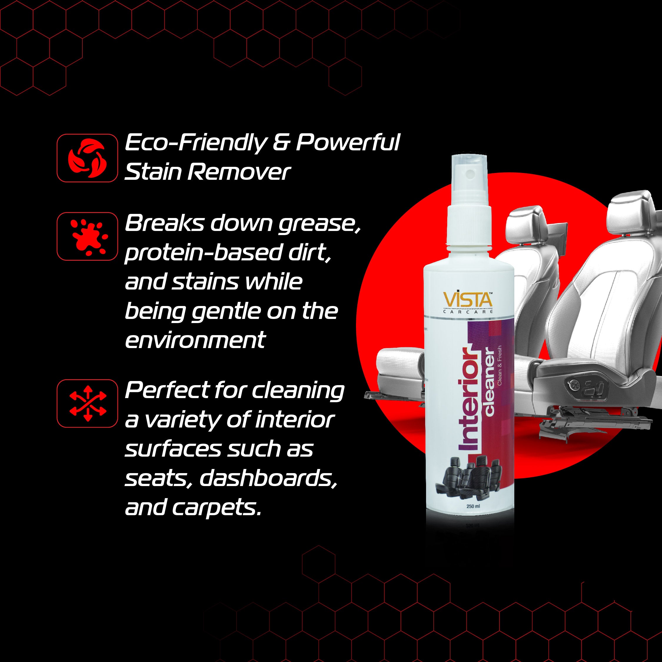 Car Interior Care Kit Standard | Pack of 4 | Dashboard & Surface Clean and Shine Bundle