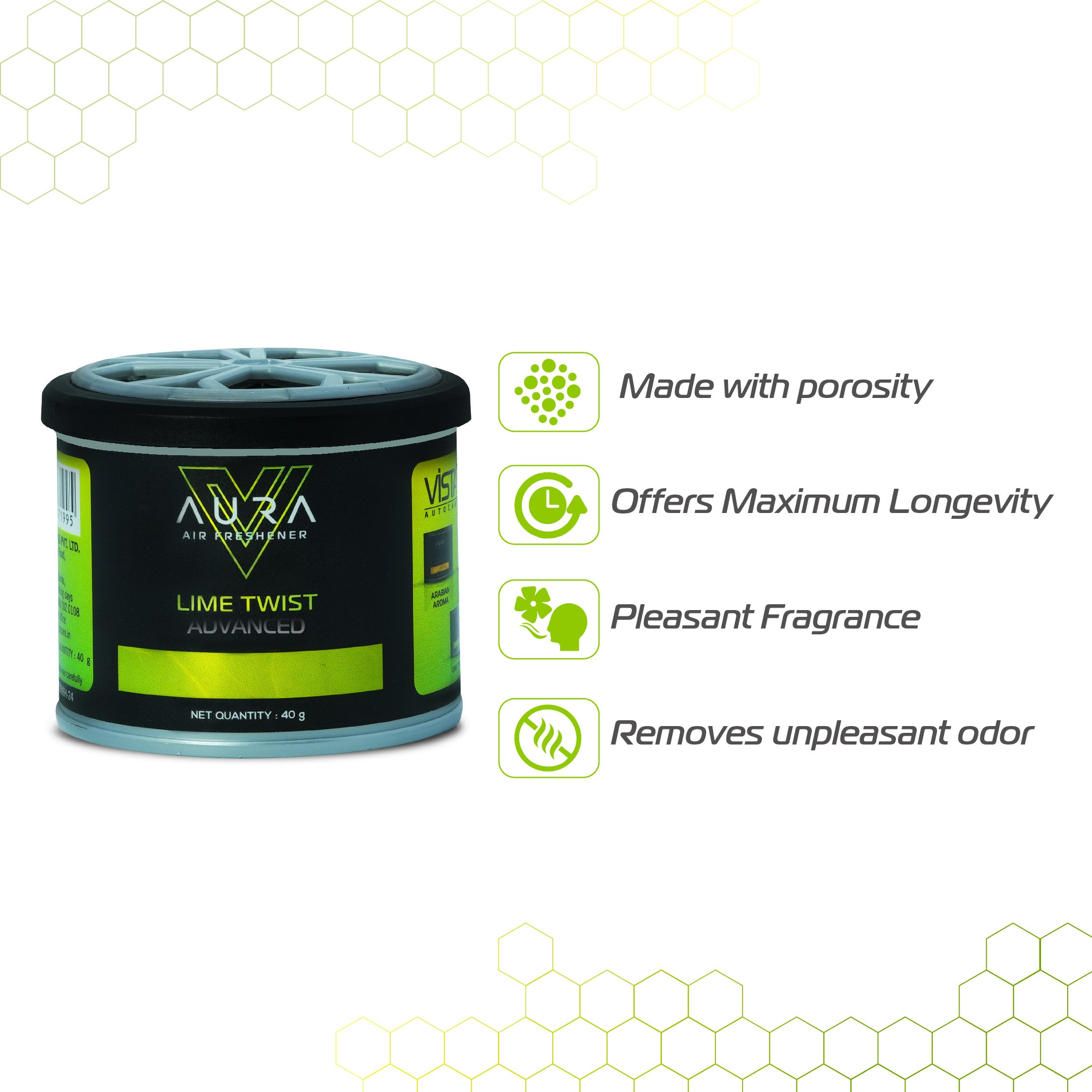Aura Natural Fiber Car Freshener - Lime Twist 40 g