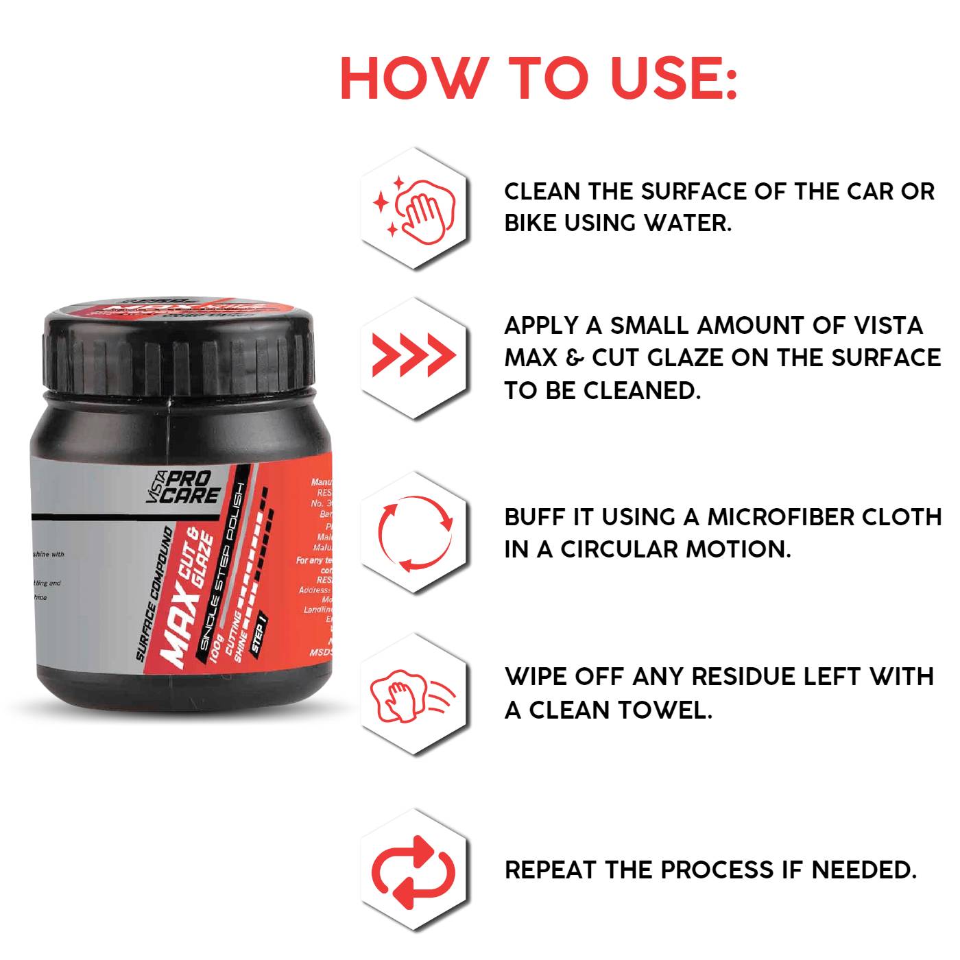 VISTA MAX CUT & GLAZE 100 gm