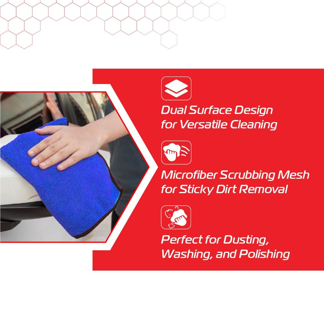 Microfiber Duo | Dual Surface Cleaning Cloths for Scratch-Free, Streak-Free Shine for Cars, Bikes, Homes, and Offices