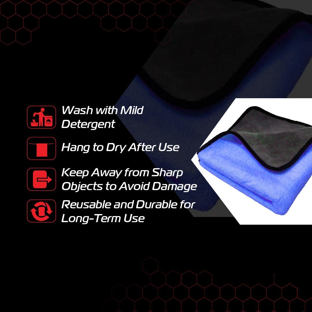 Microfiber Duo | Dual Surface Cleaning Cloths for Scratch-Free, Streak-Free Shine for Cars, Bikes, Homes, and Offices