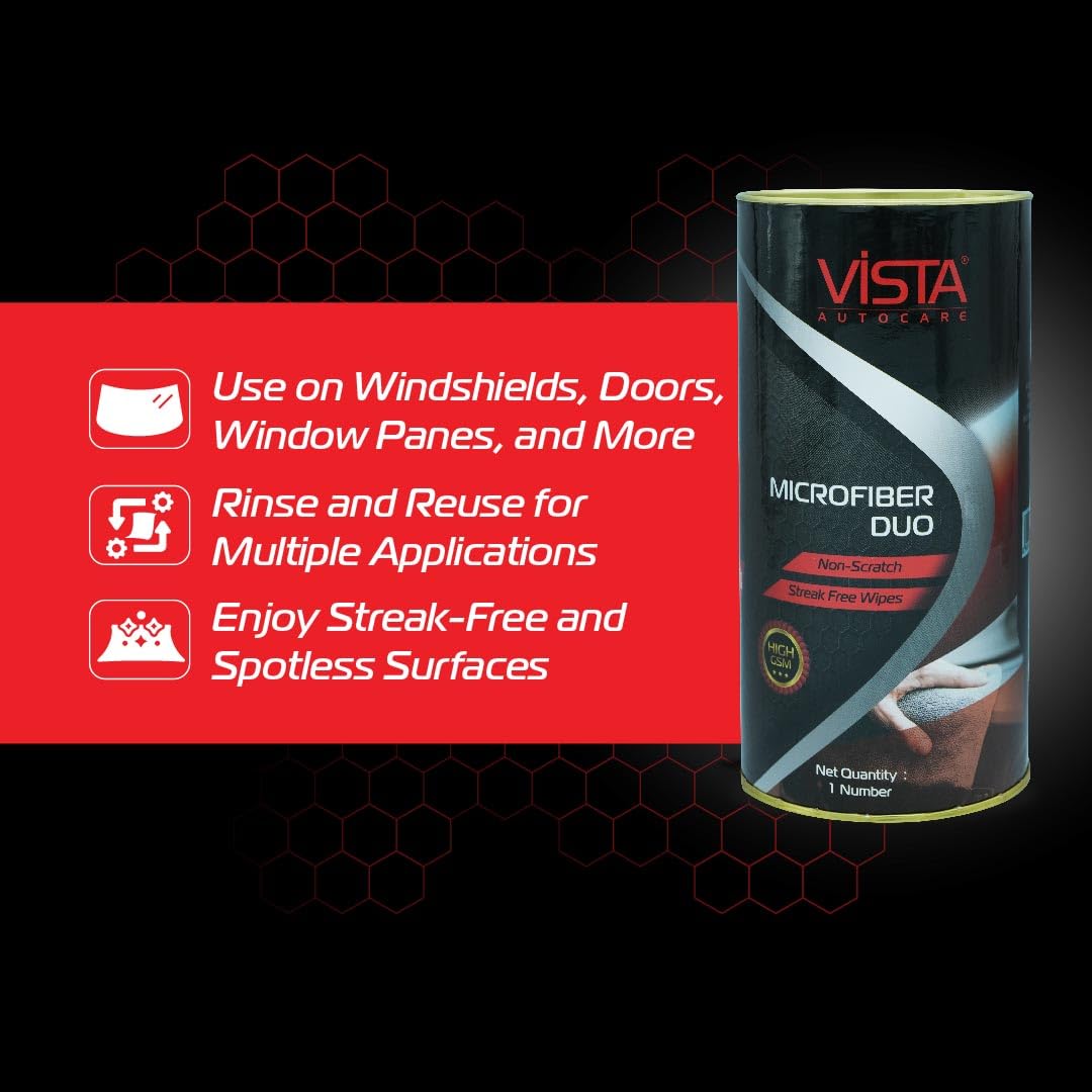 Microfiber Duo | Dual Surface Cleaning Cloths for Scratch-Free, Streak-Free Shine for Cars, Bikes, Homes, and Offices