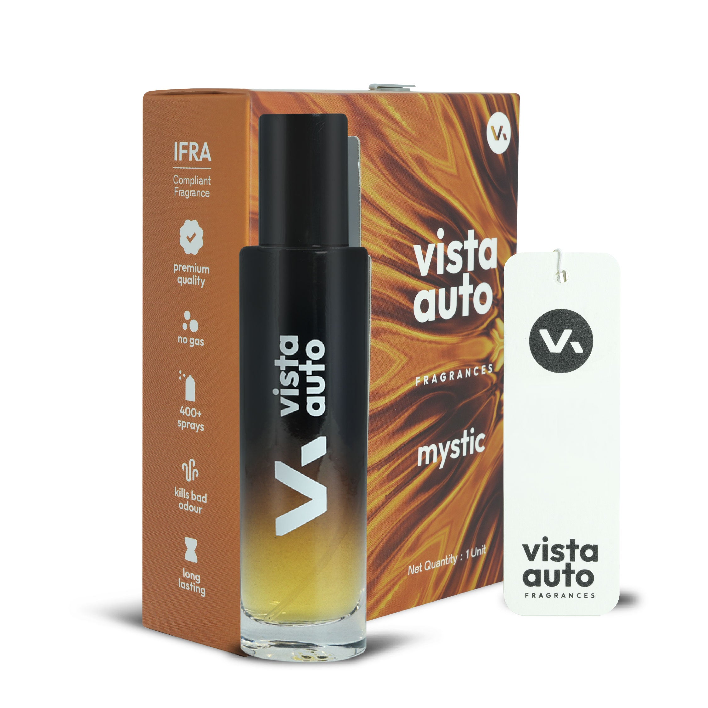 Vista Aura Hanging Air Freshener - Mystic 30 ml with 2 Hanging Boards | For Cars, Home, Living Spaces, Office, Closets, Bathrooms | 400 + Sprays