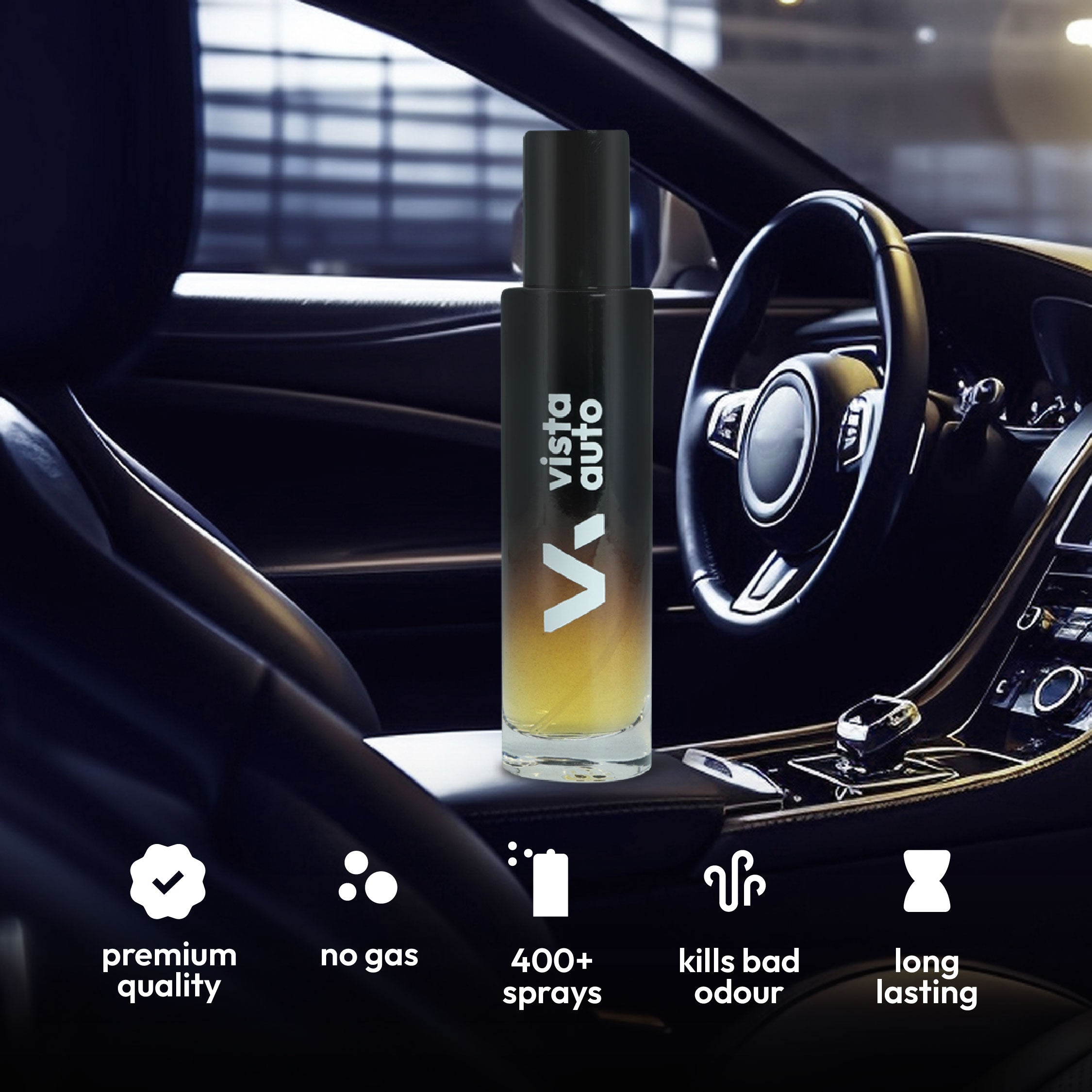 Vista Aura Hanging Air Freshener - Mystic 30 ml with 2 Hanging Boards | For Cars, Home, Living Spaces, Office, Closets, Bathrooms | 400 + Sprays