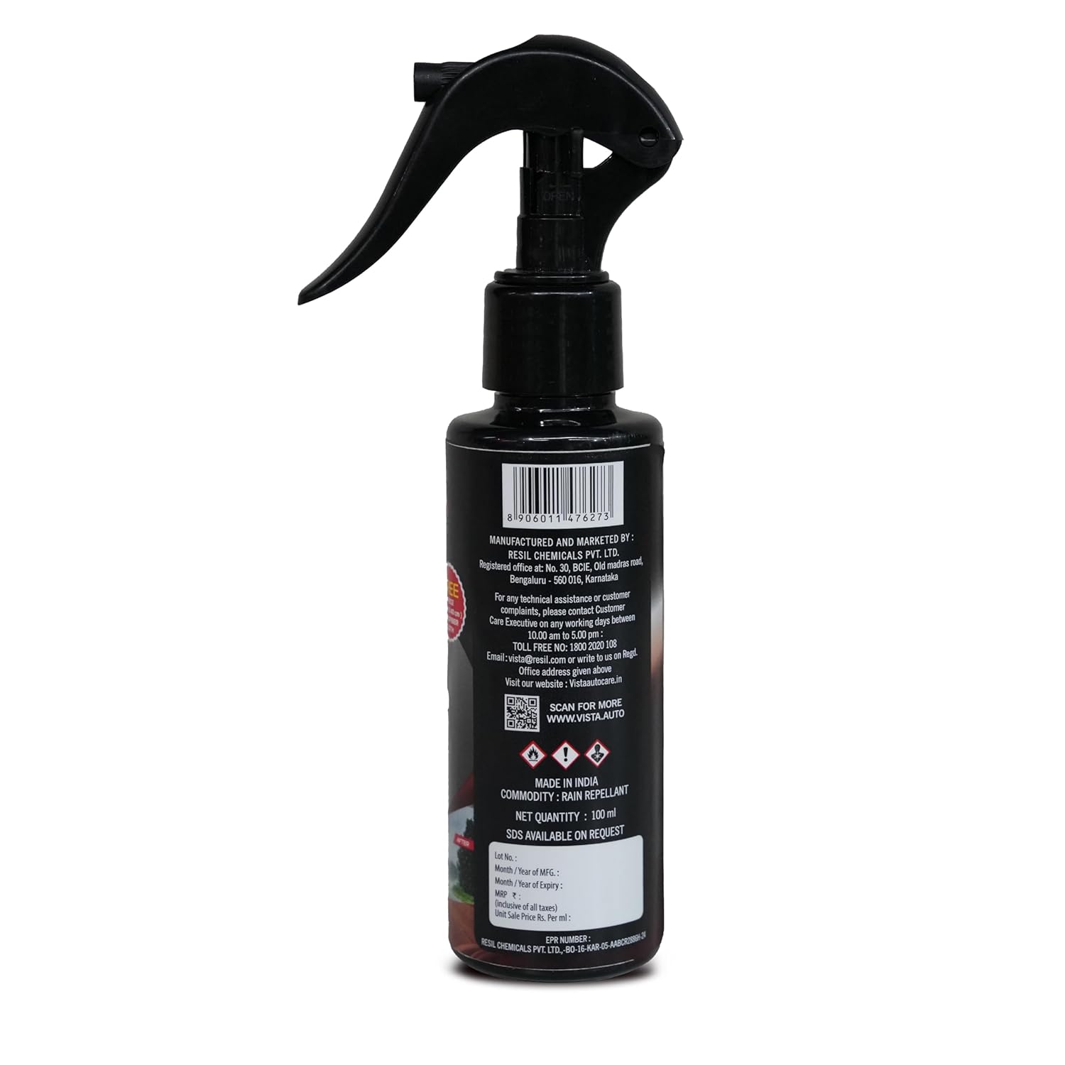 Rain Shield Pro 100ml Car Windshield Water Repellent Coating Spray with Microfiber Cloth | Hydrophobic Glass Coating