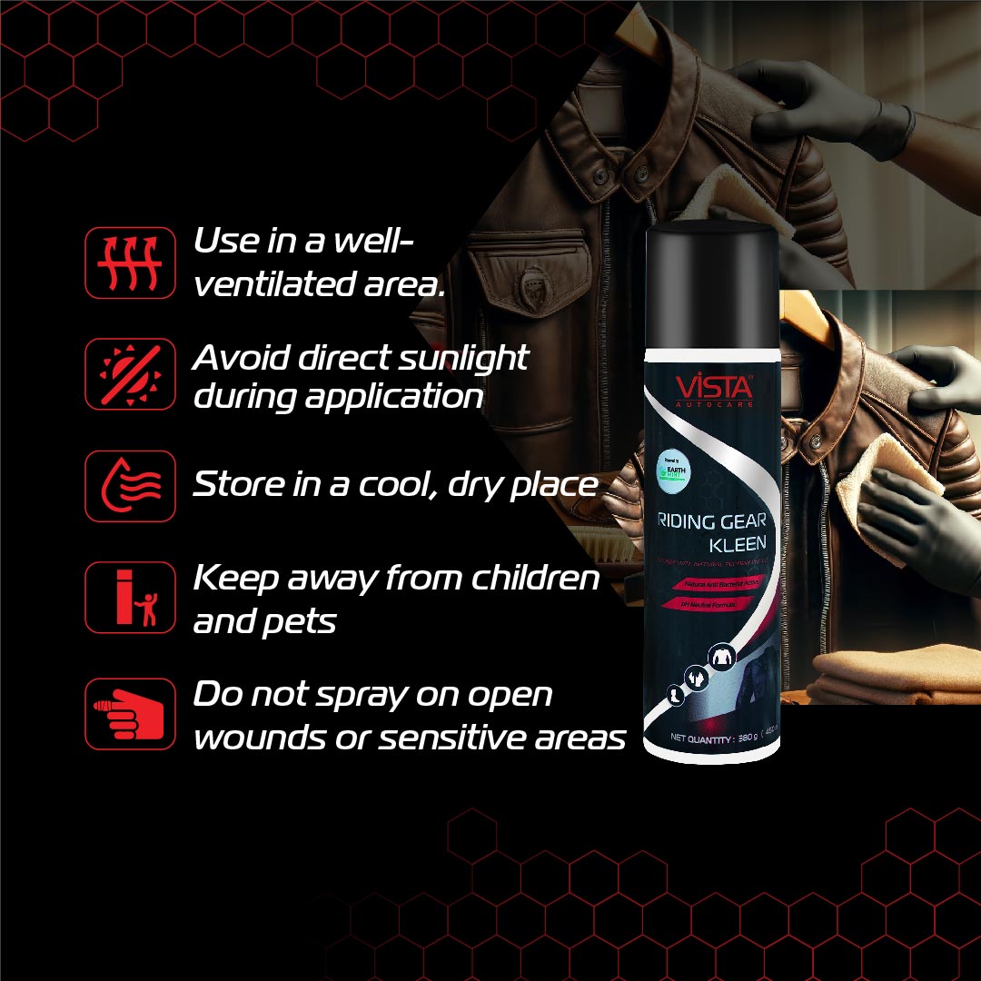 Riding Gear Kleen 450 ml | Riding Gear Cleaner Foam Spray | Antibacterial | For Bike Helmet, Jackets, Pants, Gloves, Shoes | Removes Dirt & Odor | Refreshing Mint Fragrance