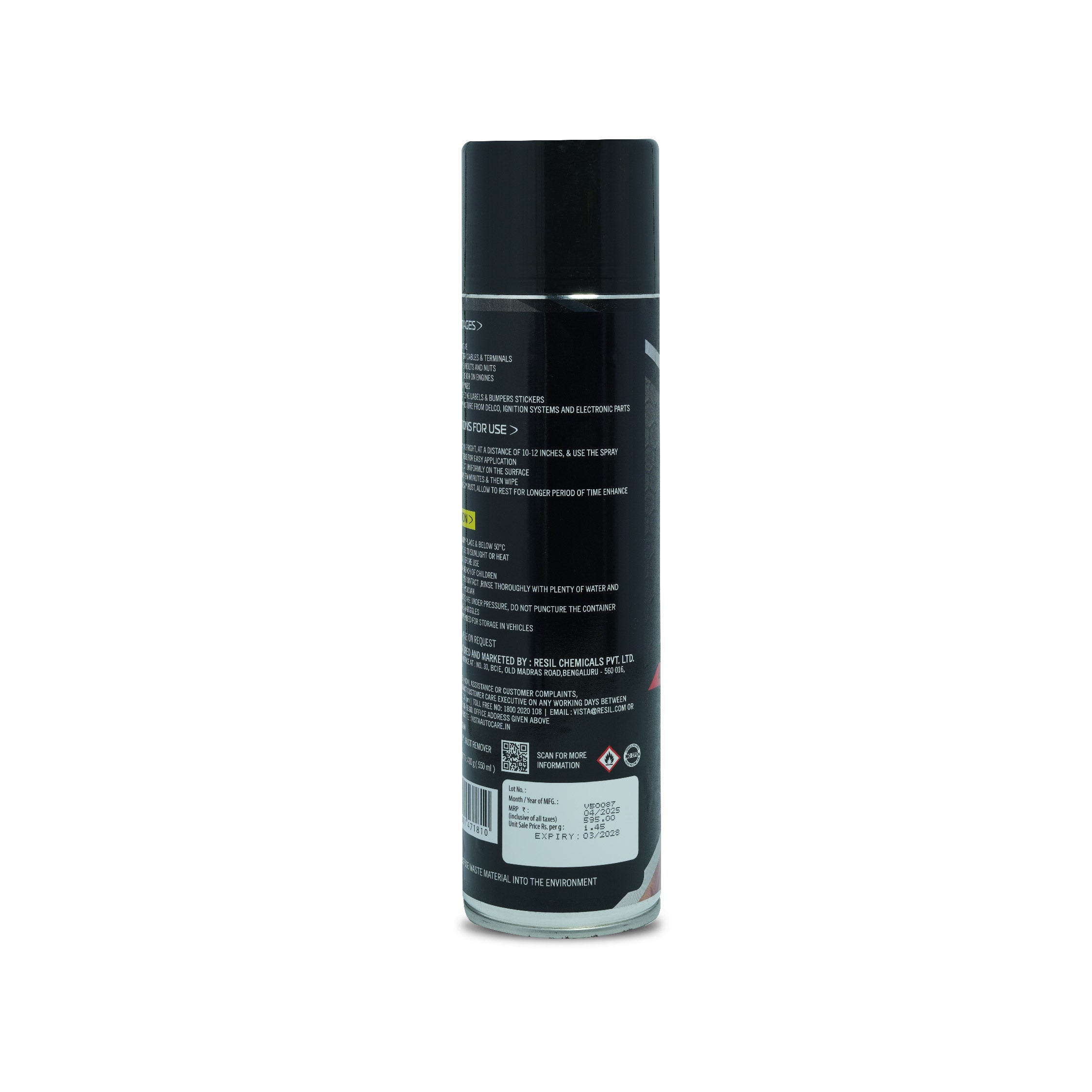 Rustkleen MF 550ml Rust Remover & Lubricant Spray for Car & Bike | Loosens Rust, Prevents Corrosion, Eliminates Squeaks, Reduces Friction
